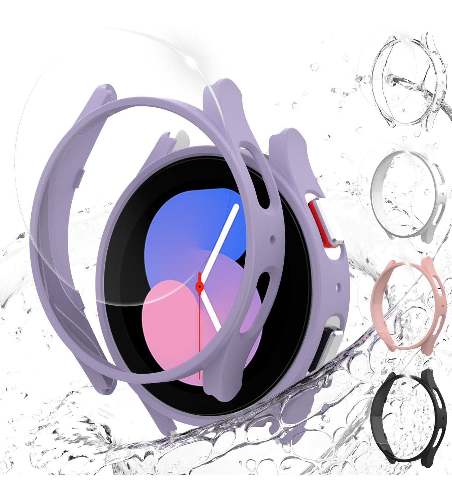 5+5Pack SPGUARD Galaxy Watch 5/4 40mm Screen Protector Case Cover - Tempered Glass & Hard PC Bumper - Clear/Silver/Black/Pink/Purple - Buy Online on GoSupps.com