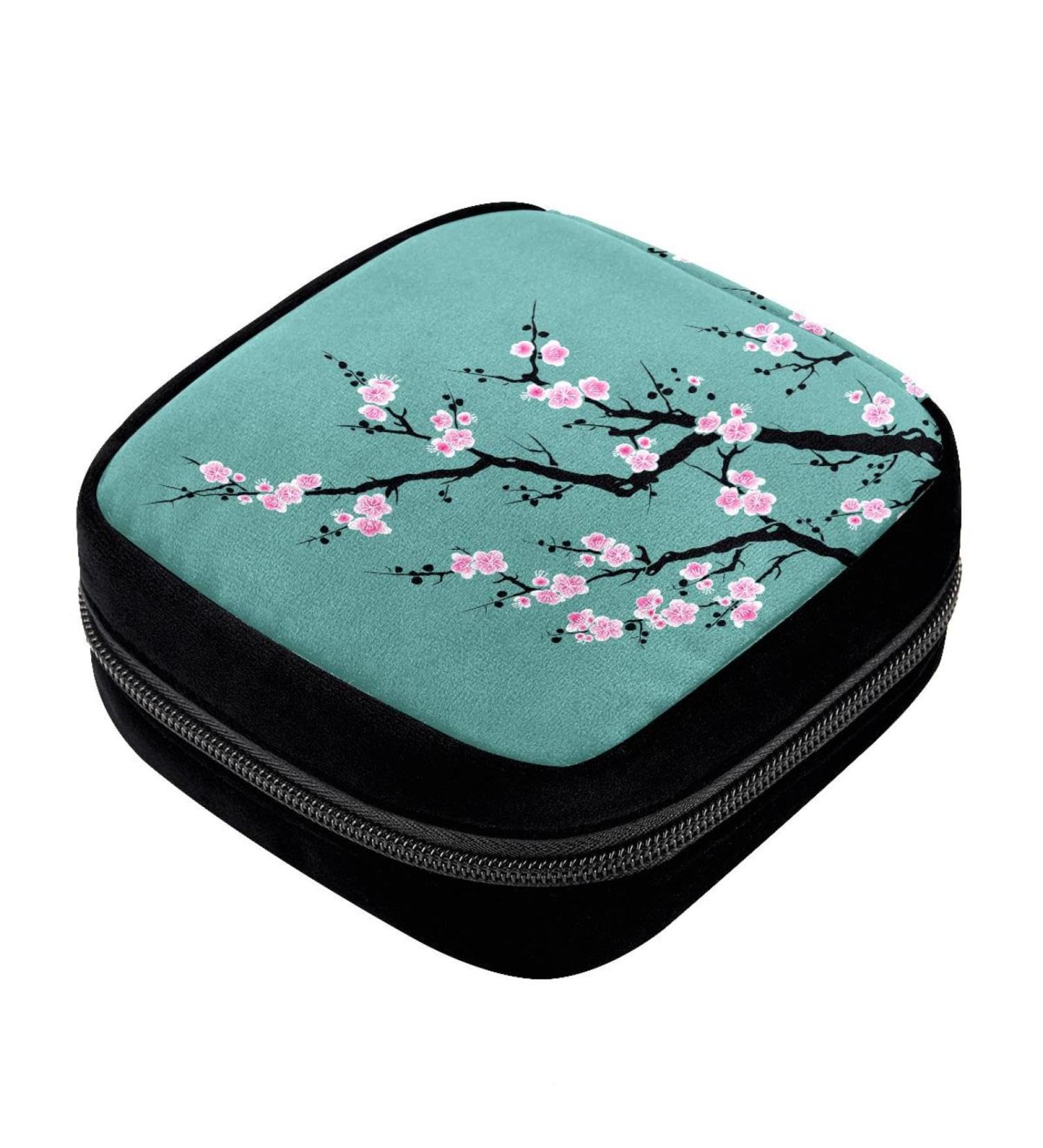 GIAPB Period Bag Sanitary Napkin Storage & Makeup Pouch - Chinese Plant Painting Design | Color 4703 - Buy Online on GoSupps.com
