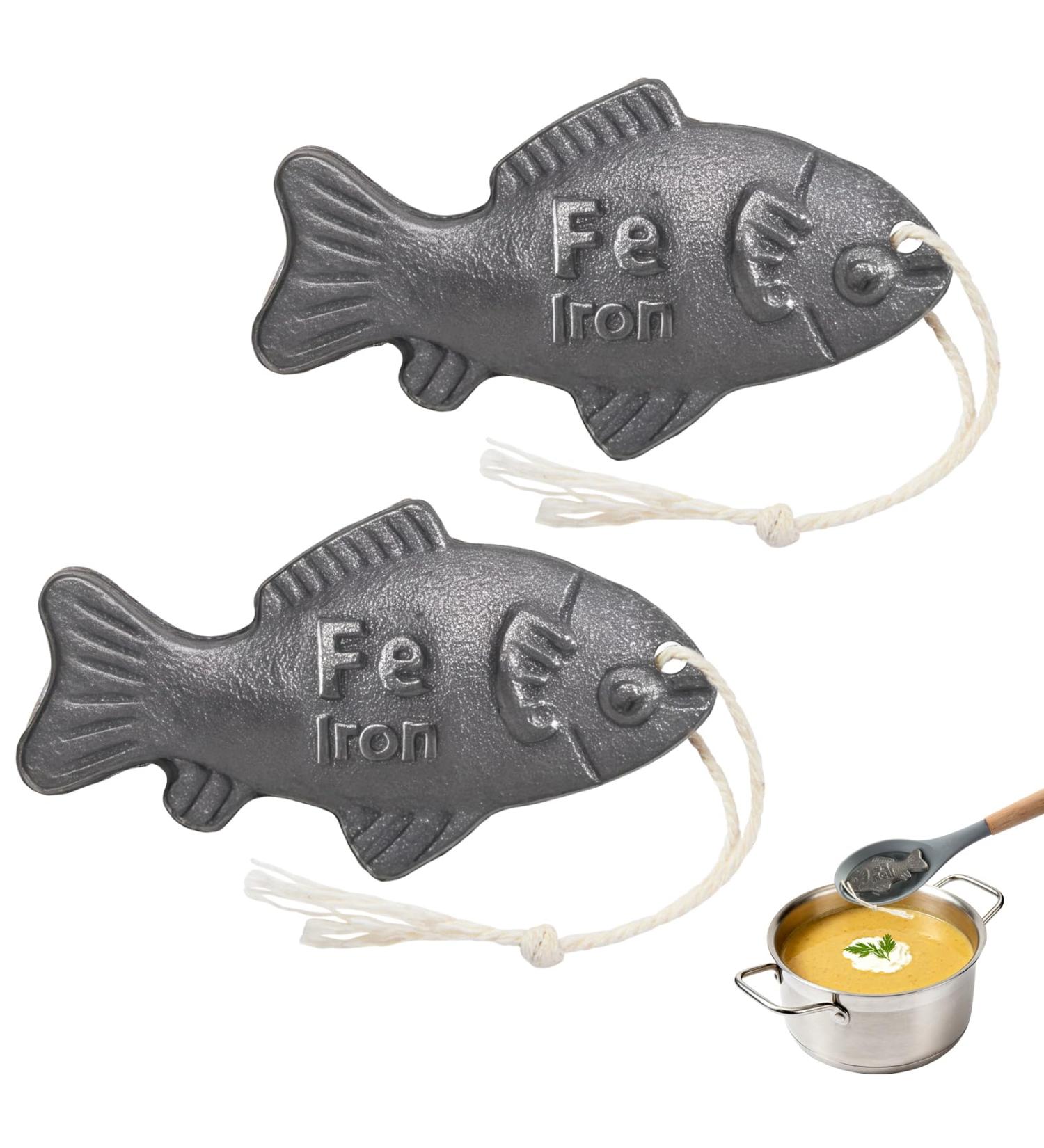 2 Pcs Iron Fish for Cooking Natural Iron Supplement to Reduce Risk of Iron Deficiency Ideal for Anemia Vegans & Pregnant Women Use Once Daily - Many Years Supply Included - Buy Online on GoSupps.com