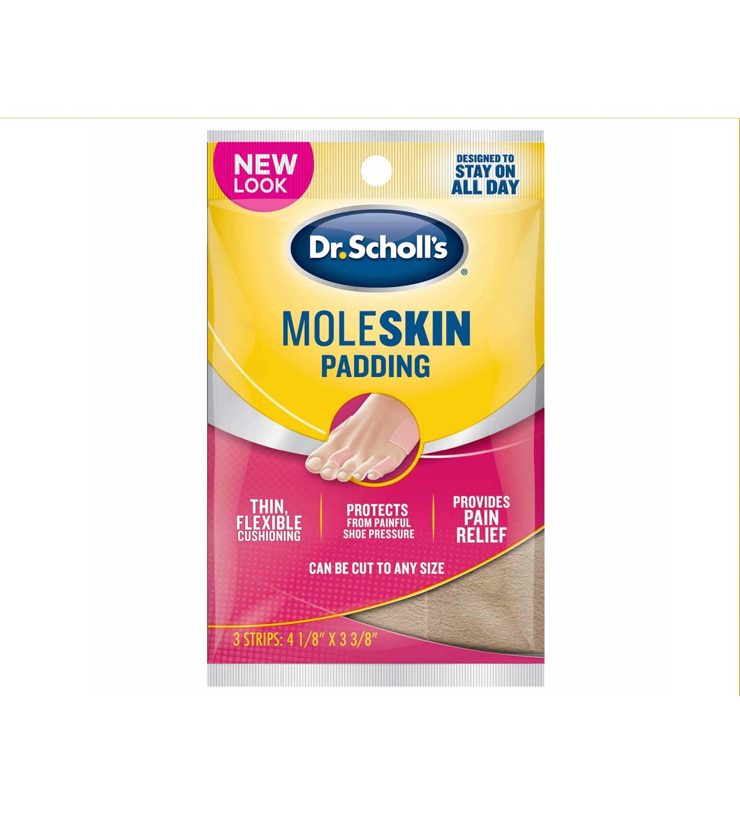 Dr. Scholl's Moleskin Plus Padding 3 Strips -118 mm x 86 mm (3-Pack) by Dr. Scholl's