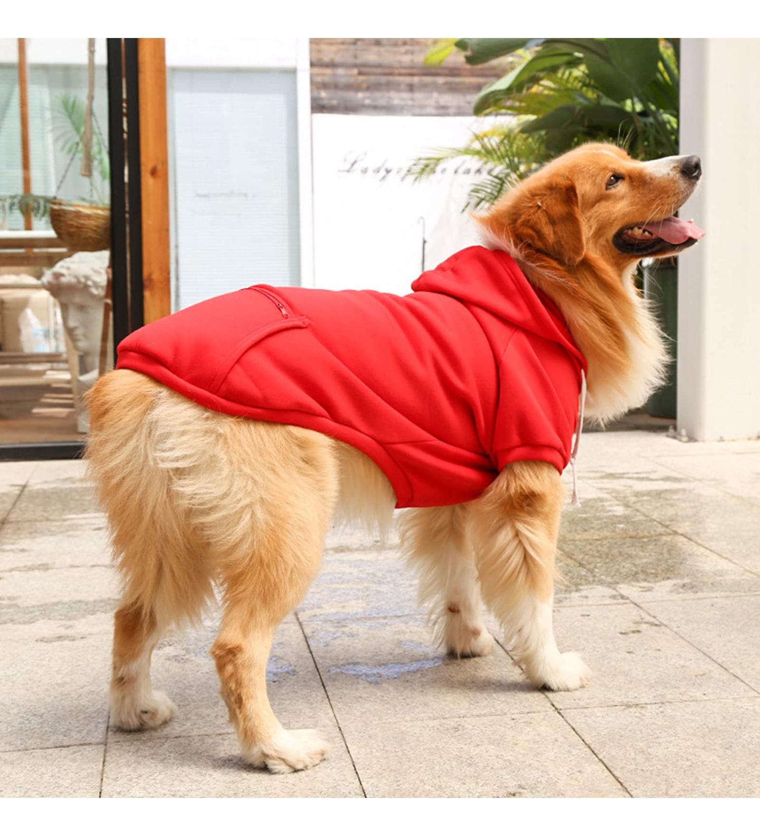 Waterproof Winter Dog Coat - Warm Jacket & Hoodie for Small & Medium Dogs | Fleece Pet Clothing (1107debka-Red XXXXXL) - Buy Online on GoSupps.com