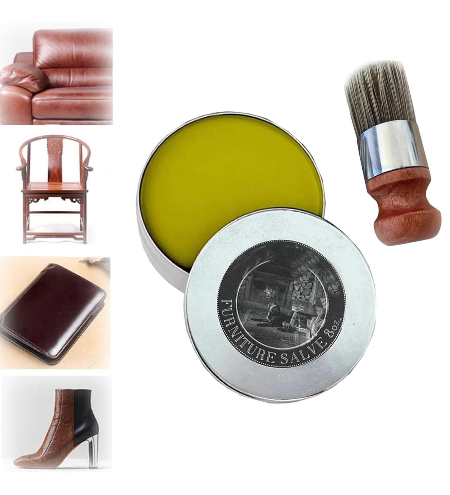 Wise Owl Furniture Salve for Leather Leather Furniture Salve and Brush Fix and Protect Your Leather Pieces Best Leather Salve for Furniture Polish Clean Care Restore (A) - Buy Online on GoSupps.com