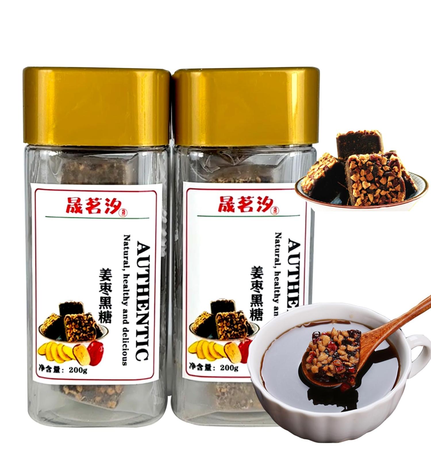 Dark Brown Sugar Ginger Jujube Tea 14.2oz/400g Combination of Black Sugar Cube Red Dates Shredded Ginger Ancient Method Handmade No Added For Women Tea Warming Tea - Buy Online on GoSupps.com