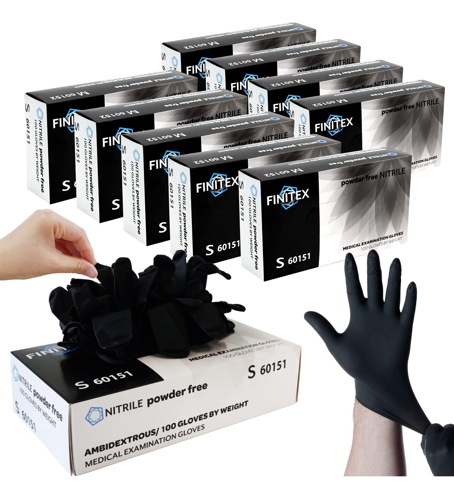 Buy FINITEX Black Nitrile Disposable Exam Gloves - Powder-Free Latex-Free 3mil Medium Case of 10 Boxes (1000 Total) - Best International Shipping - Buy Online on GoSupps.com