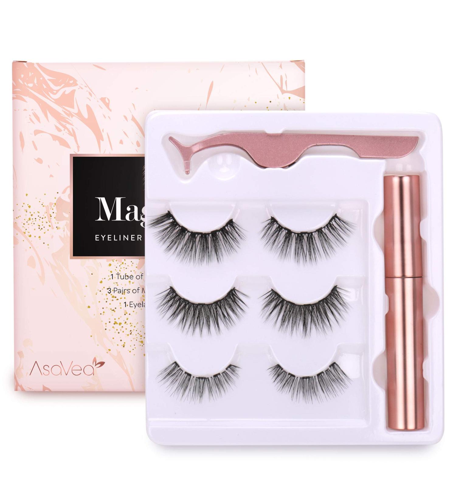 Magnetic False Lashes Set - 3 Pairs with Tweezers | Easy to Apply & Reusable - Buy Online on GoSupps.com