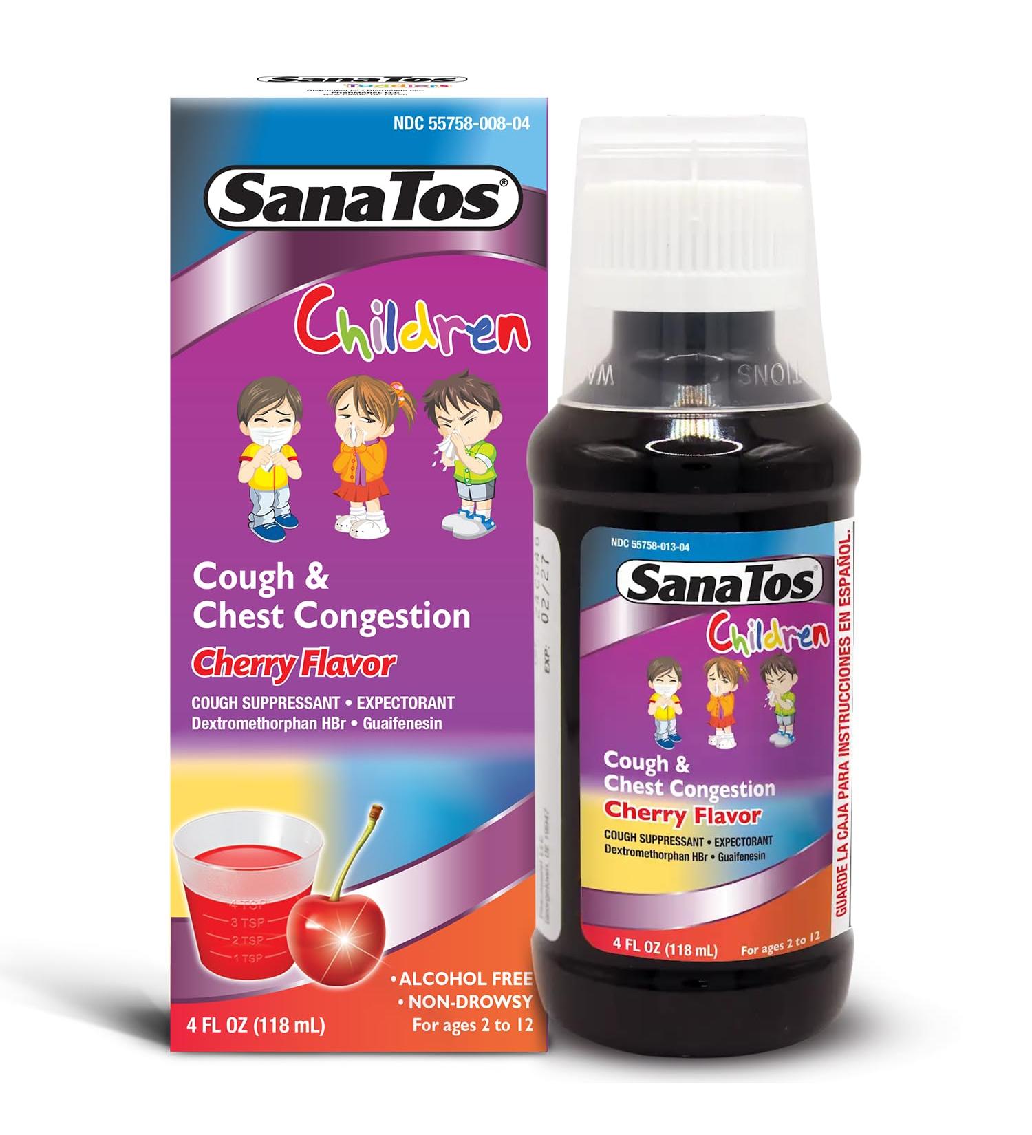 Children s Cough Syrup and Chest Congestion Support 4Fl Oz - Wellness Formula Dextromethorphan and Guaifenesin - Non Drowsy Alcohol Free Kids Mucus Relief and Cough Suppressant Cherry Childs 4 Fl Oz - Buy Online on GoSupps.com