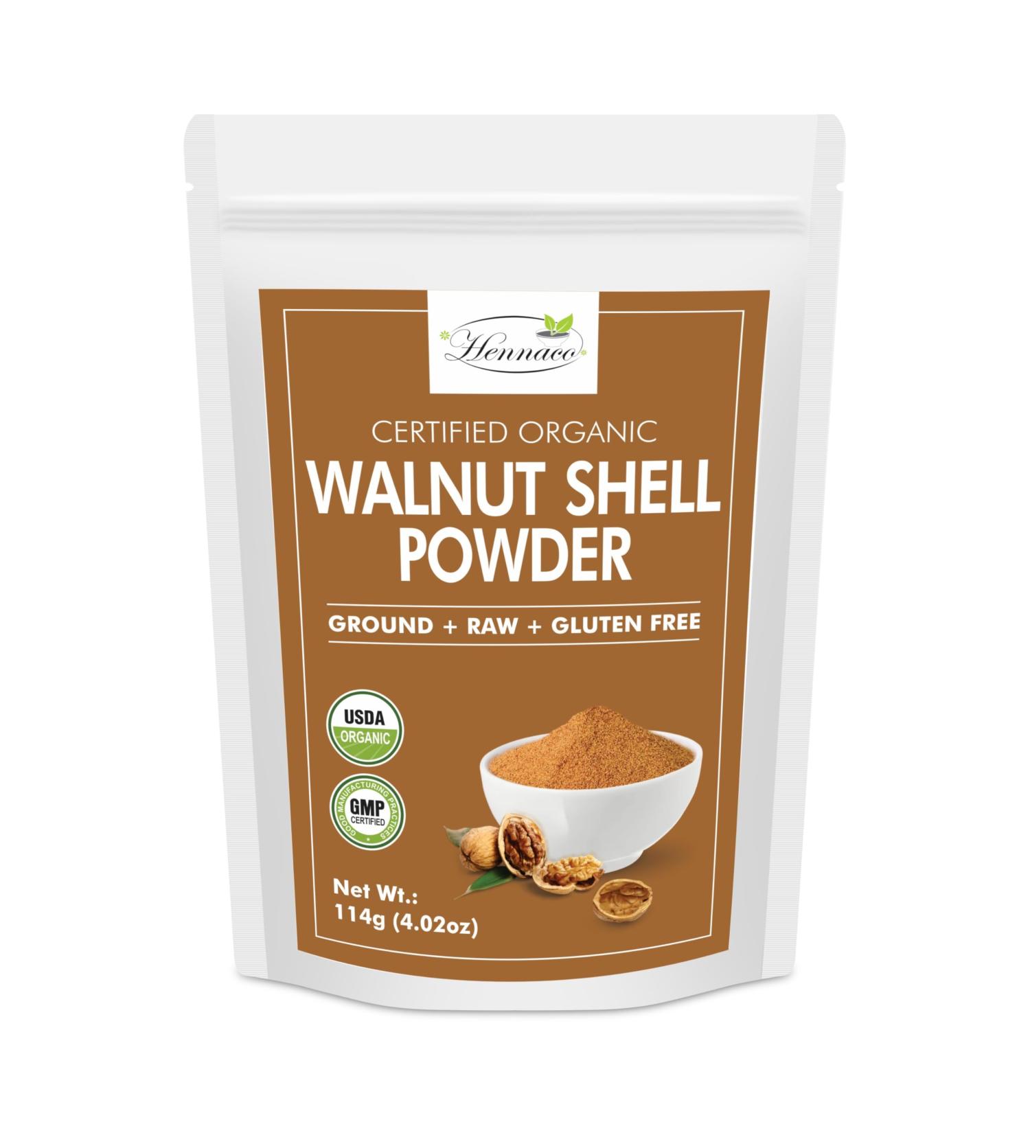 Organic Walnut Shell Powder| Natural Exfoliant | Resealable Zip Lock Pouch | USDA Organic| Pure & Natural Powder for Skin | Suitable for Face body & Foot Scrub | 114 Grams (4 OZ) 4 Ounce (Pack of 1) 4.0 - Buy Online on GoSupps.com