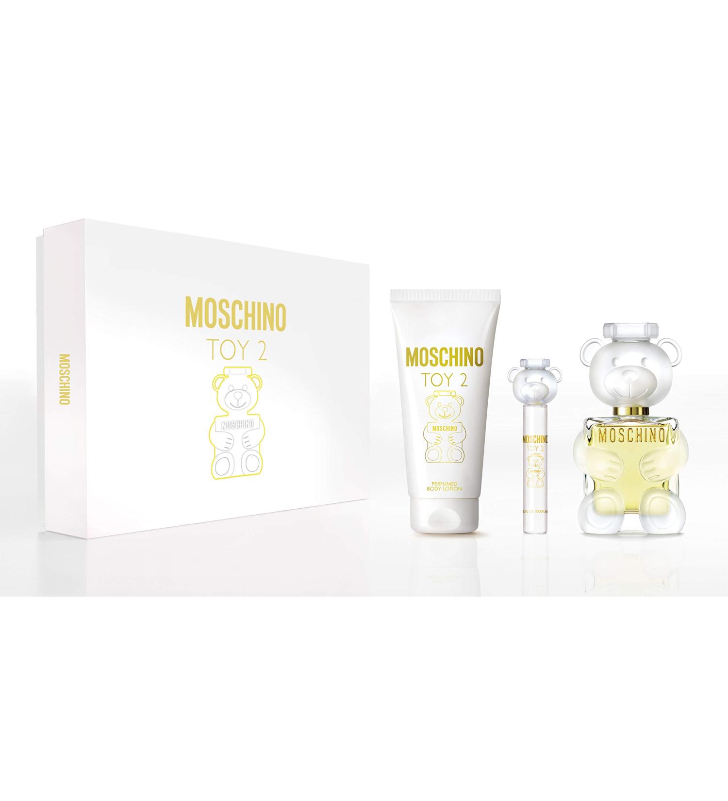 MOSCHINO Toy 2 For Women 3 Piece Set (3.4 Ounce Eau De Parfume Spray + 5.0 Perfumed Body Lotion + 0.33 Ounce Travel Spray) Multicolor(Pack of 3)