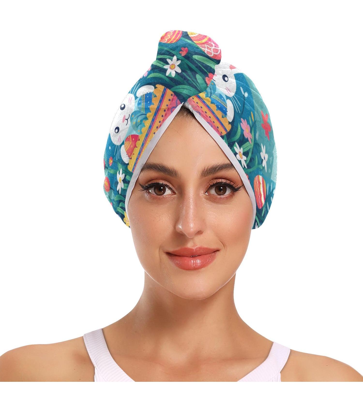 Super Absorbent Easter Rabbit Hair Towels 2 Pack | Quick Dry Hair Turbans for Women & Girls - Buy Online on GoSupps.com