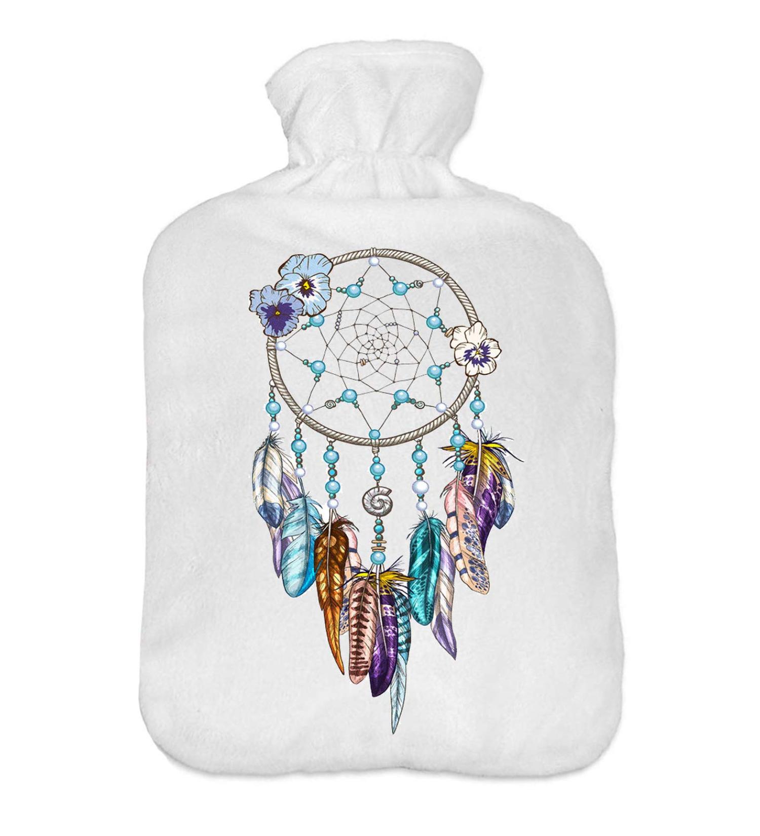 2L Hot Water Bottle with Fleece Sweater Cover | Dream Catcher Print | International Shipping - Buy Online on GoSupps.com