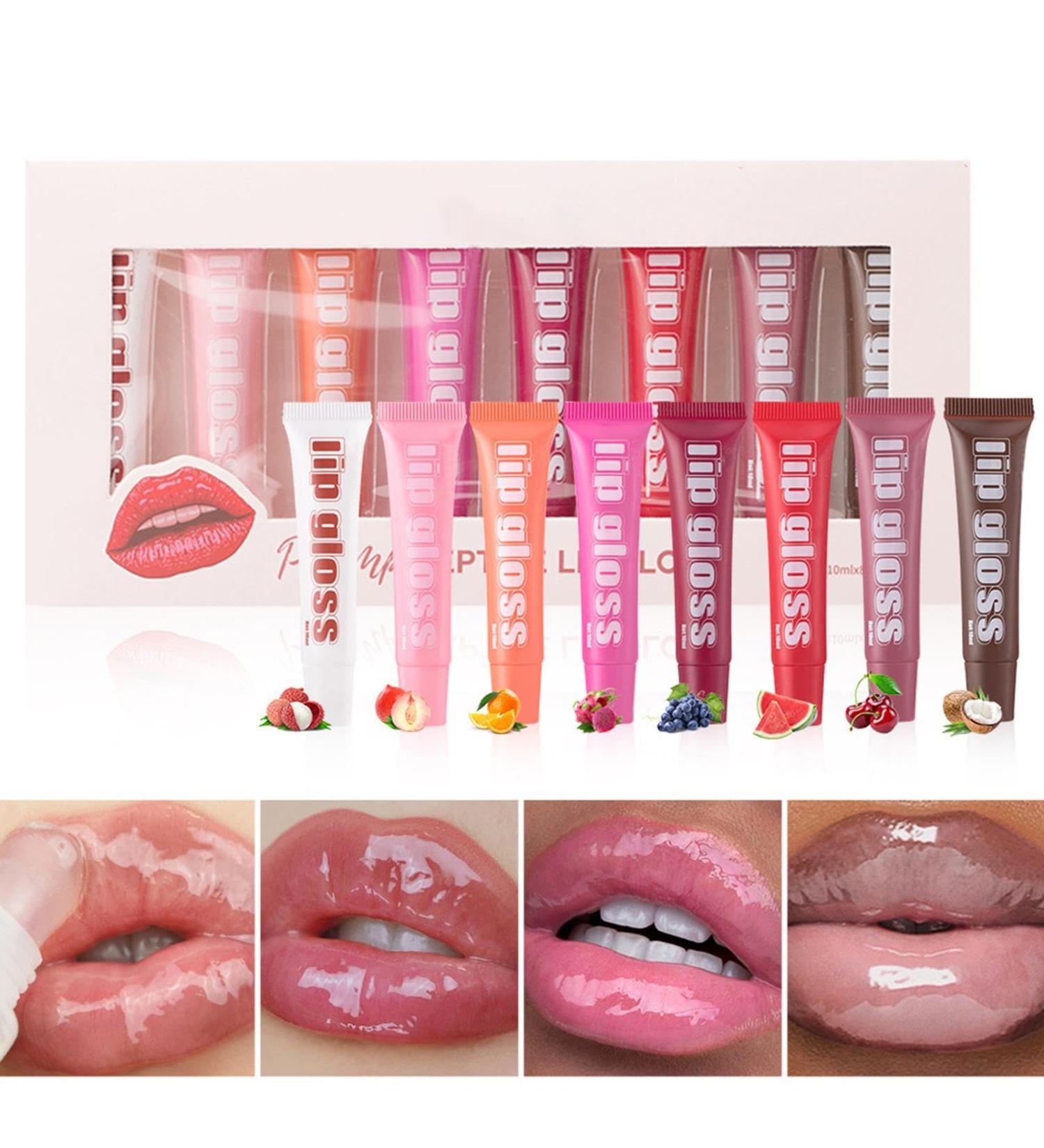  G n rique Set of moisturizing lip glosses clear lip gloss for women 8X Moisturizing lip gloss for dry lips - Fruit-flavored lip oil clear lip gloss - Buy Online on GoSupps.com