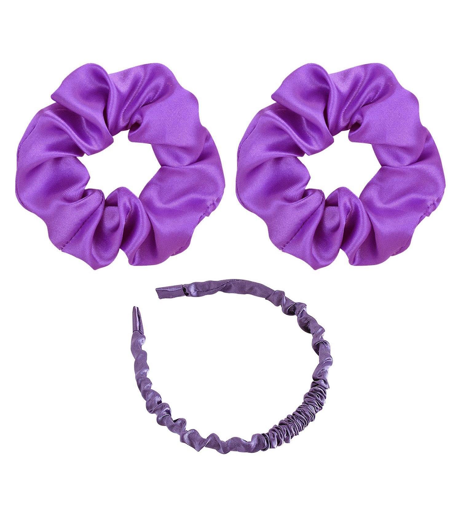 2 Girls' Hair Bands 1 Headband Elastic Hair Bands Solid Color Girls' Hair Bands Ladies Purple Accessories Hair Straps - Buy Online on GoSupps.com