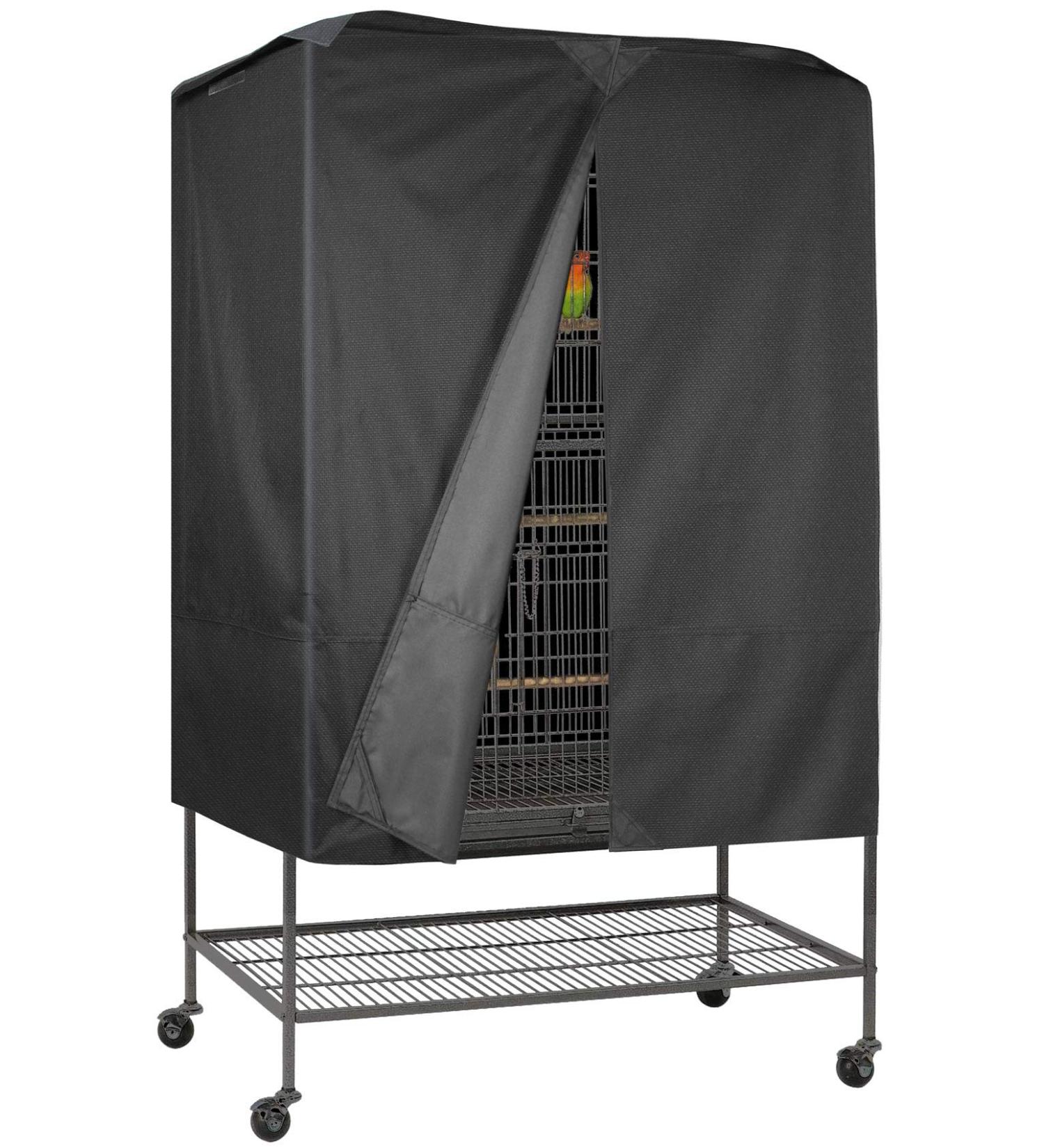 Explore Land Pet Cage Cover - Small Animal Privacy & Comfort | Removable Top Panel | Good Night Cover for Bird, Critter, Cat Cage | Fits Cage Girth 60-74 | Black - Buy Online on GoSupps.com