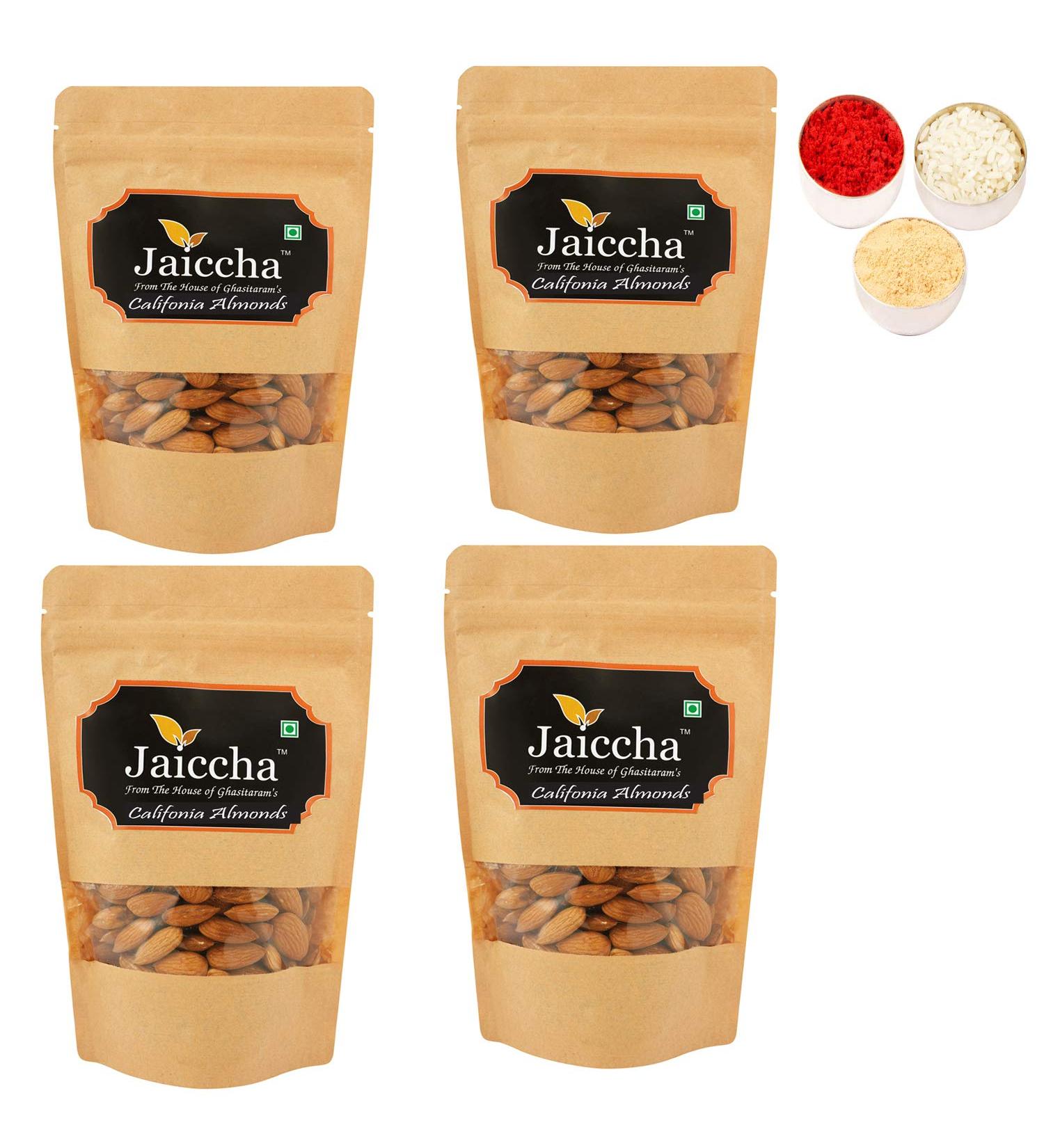 Jaiccha Ghasitaram Bhaidooj Gifts - American/ Califonia Almonds 800 GMS in Brown Paper Pouch - Buy Online on GoSupps.com