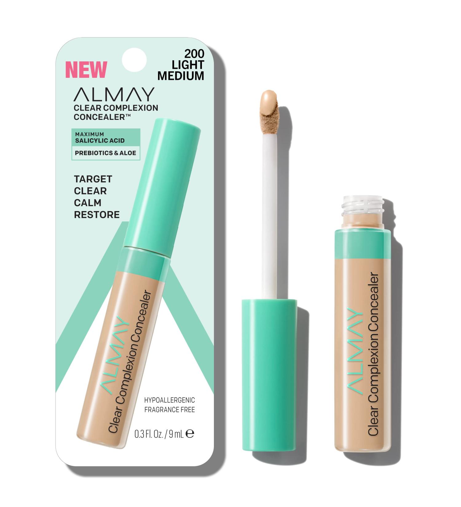 Almay Clear Complexion Acne & Blemish Spot Treatment Concealer with Salicylic Acid - Full Coverage, Lightweight Formula for Sensitive Skin - Hypoallergenic, Fragrance-Free (200 Light/Medium, 0.3 fl oz) - NEW - Buy Online on GoSupps.com