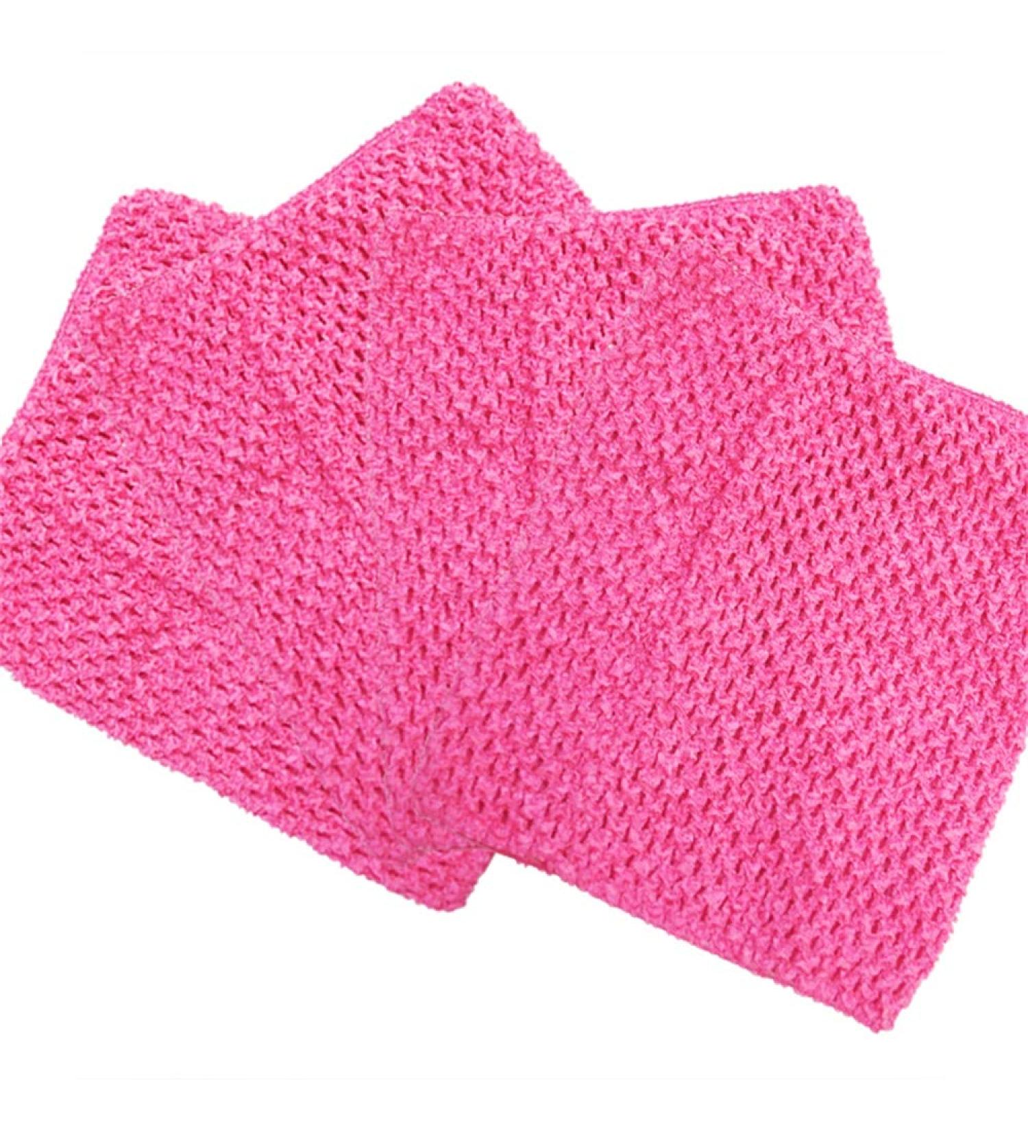 4pcs Crochet Tube Top & Tutu Skirt Set for Baby Girls - Hot Pink - 8x10 and 20x25cm - Buy Online on GoSupps.com
