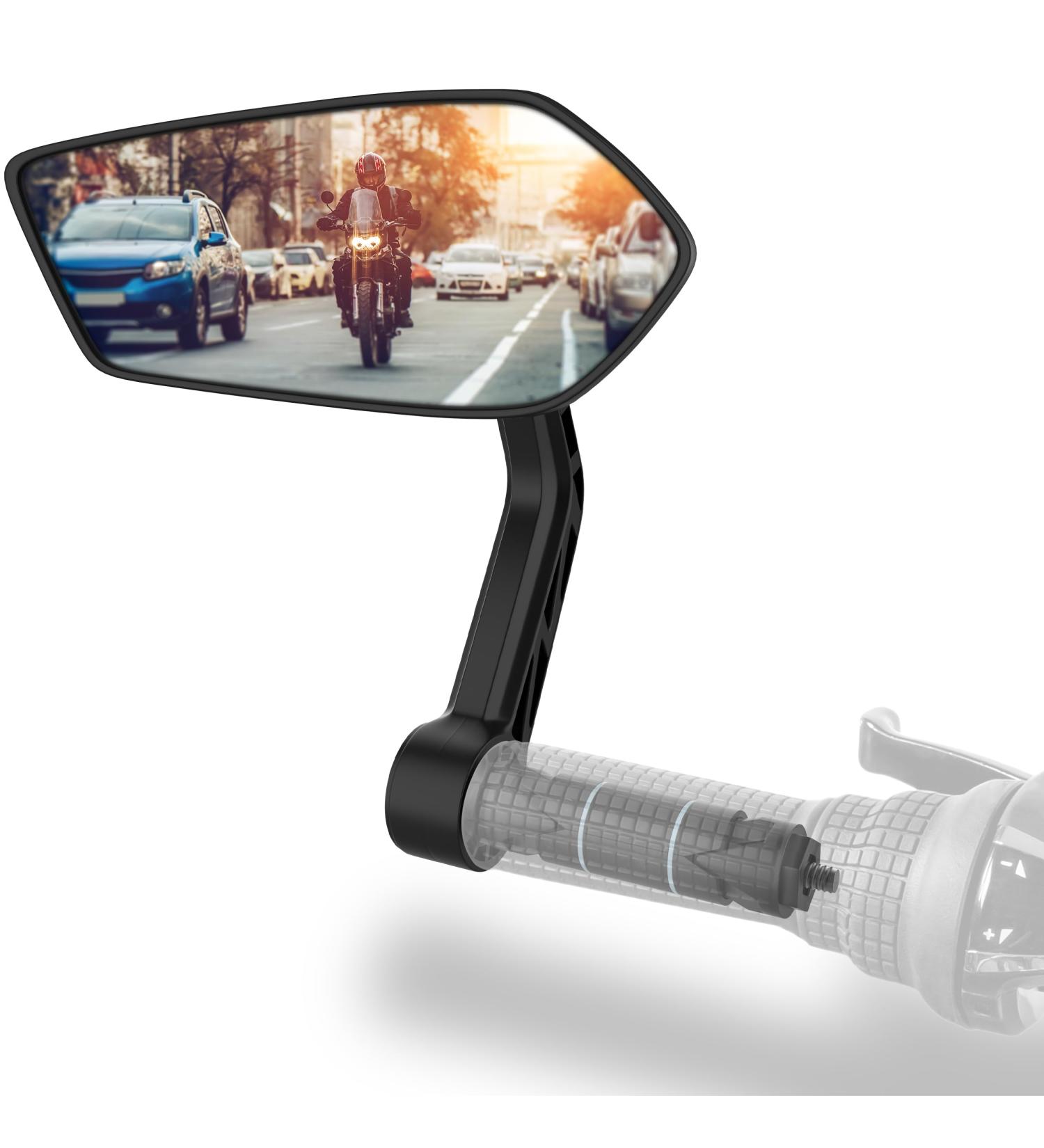 Xcel Rim Extra Large Bicycle Mirror - Impact-Resistant Real Glass for E-Bikes | Left Handlebar Mount | Best Rearview Solution - Buy Online on GoSupps.com