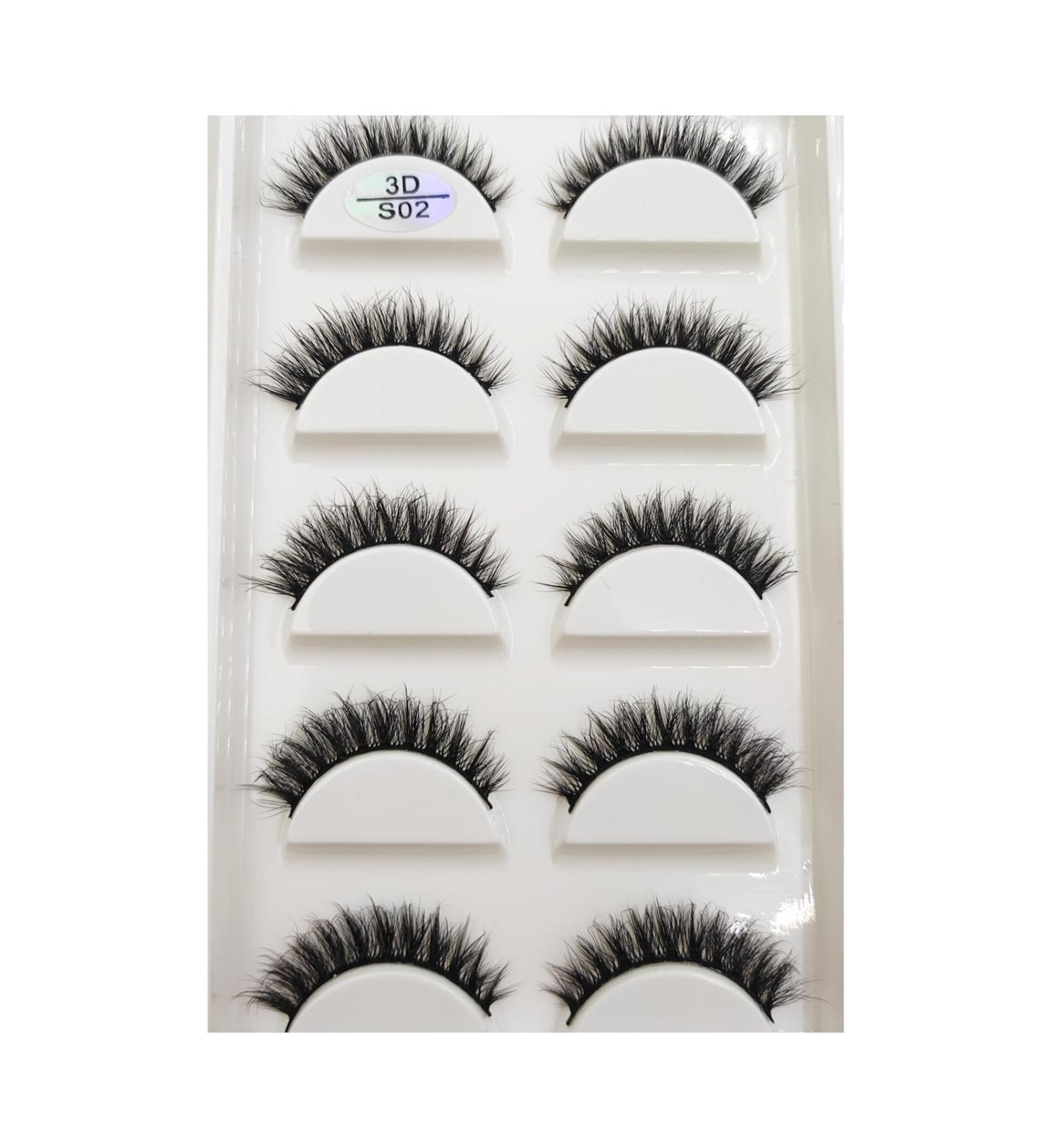 UAMOU 10/50 Boxes 37 Style 5 Pairs Natural 3D False Eyelashes Makeup Fake Eye Lashes Faux Cils Make Up Beauty Maquillaje Cheerfully (Color : 5Pairs S02 Size : 20 Boxes 100Pairs) - Buy Online on GoSupps.com