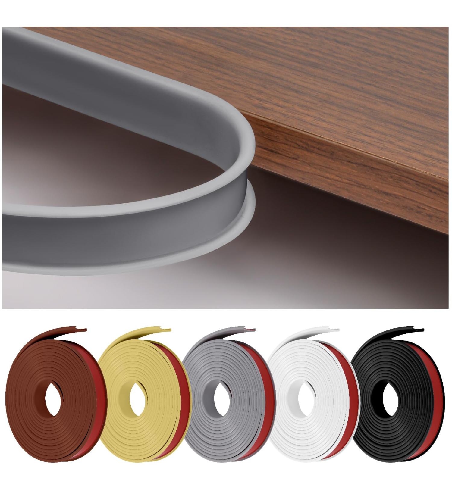 flintronic 3m*18mm U-Shape Flexible Furniture Edge Banding Baby Safty Baby Edge Protector Self Adhesive TPE Wood Edging Tape DIY Furniture Edge Trim for Table Cabinet Furniture Restoration Gray 3m*18mm - Buy Online on GoSupps.com