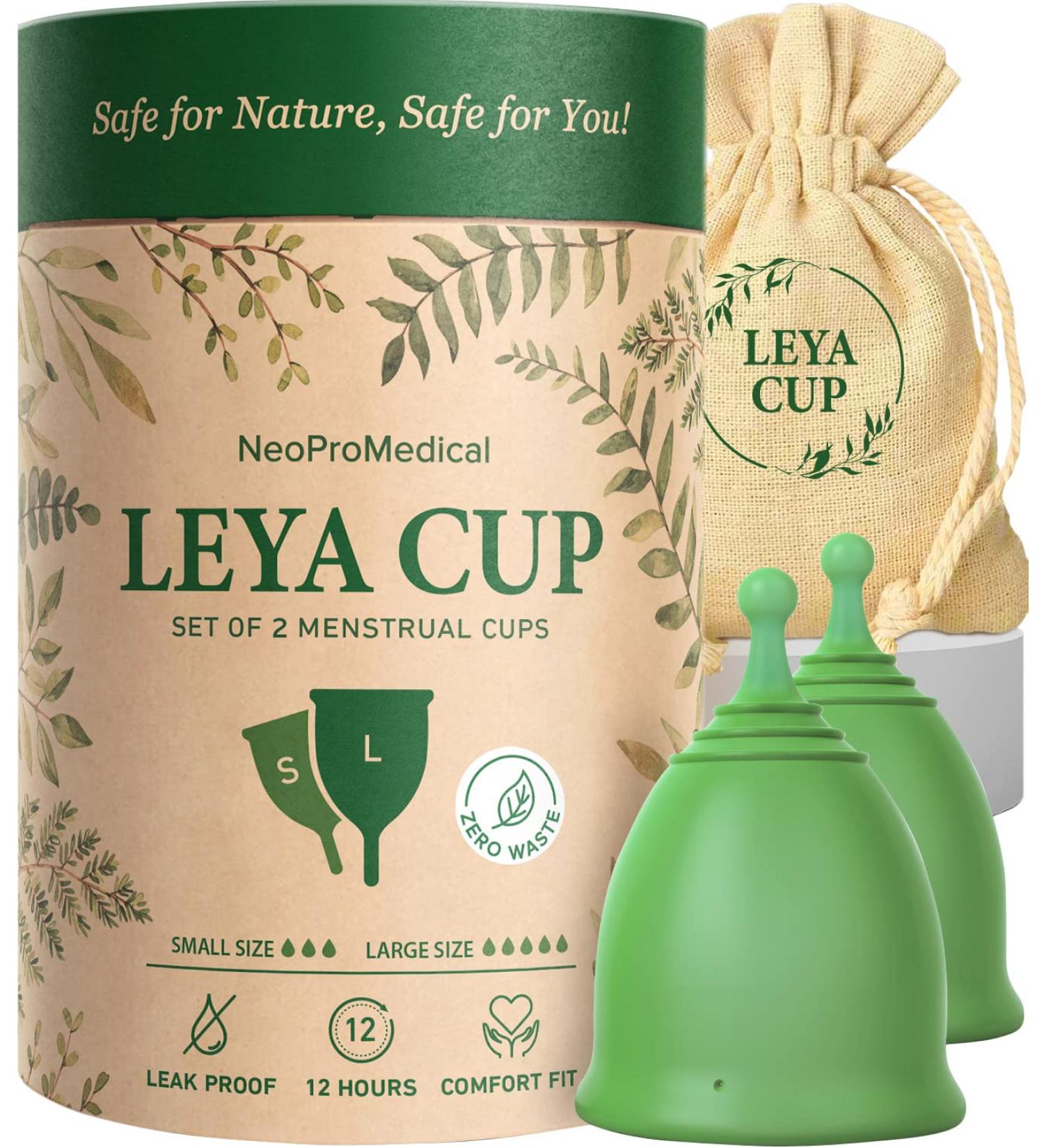 Set of 2 Medical Grade Silicone Menstrual Cups | Reusable & Eco-Friendly Period Cup Alternative | Easy Insert & Removal | Light to Heavy Flow | Latex & BPA Free - Buy Online on GoSupps.com