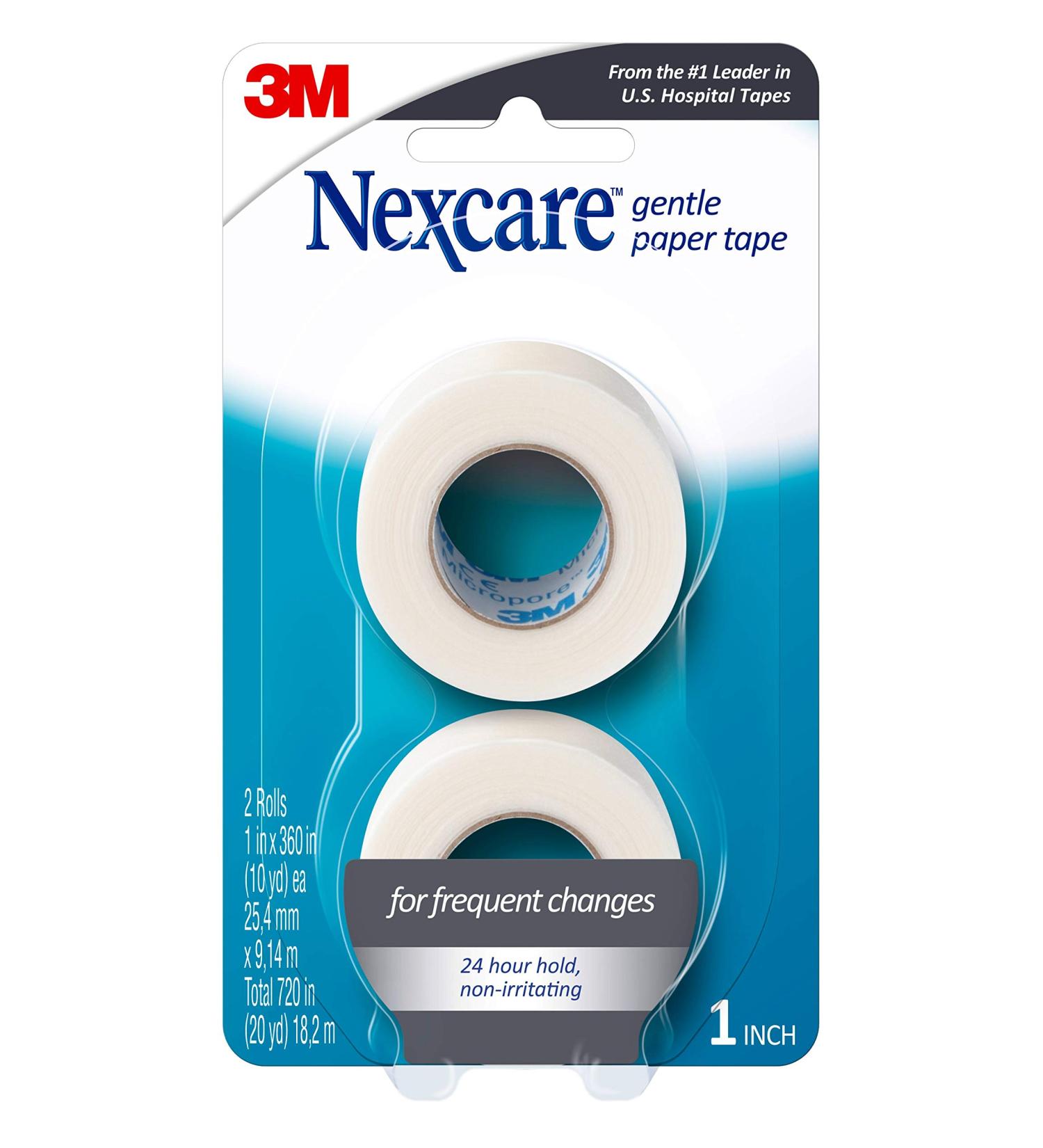 Nexcare Gentle Paper First Aid Tape 1 in X 10 Yds - 2 Pack Bilingual - Ideal for Gauze and Dressing Securing - Buy Online on GoSupps.com