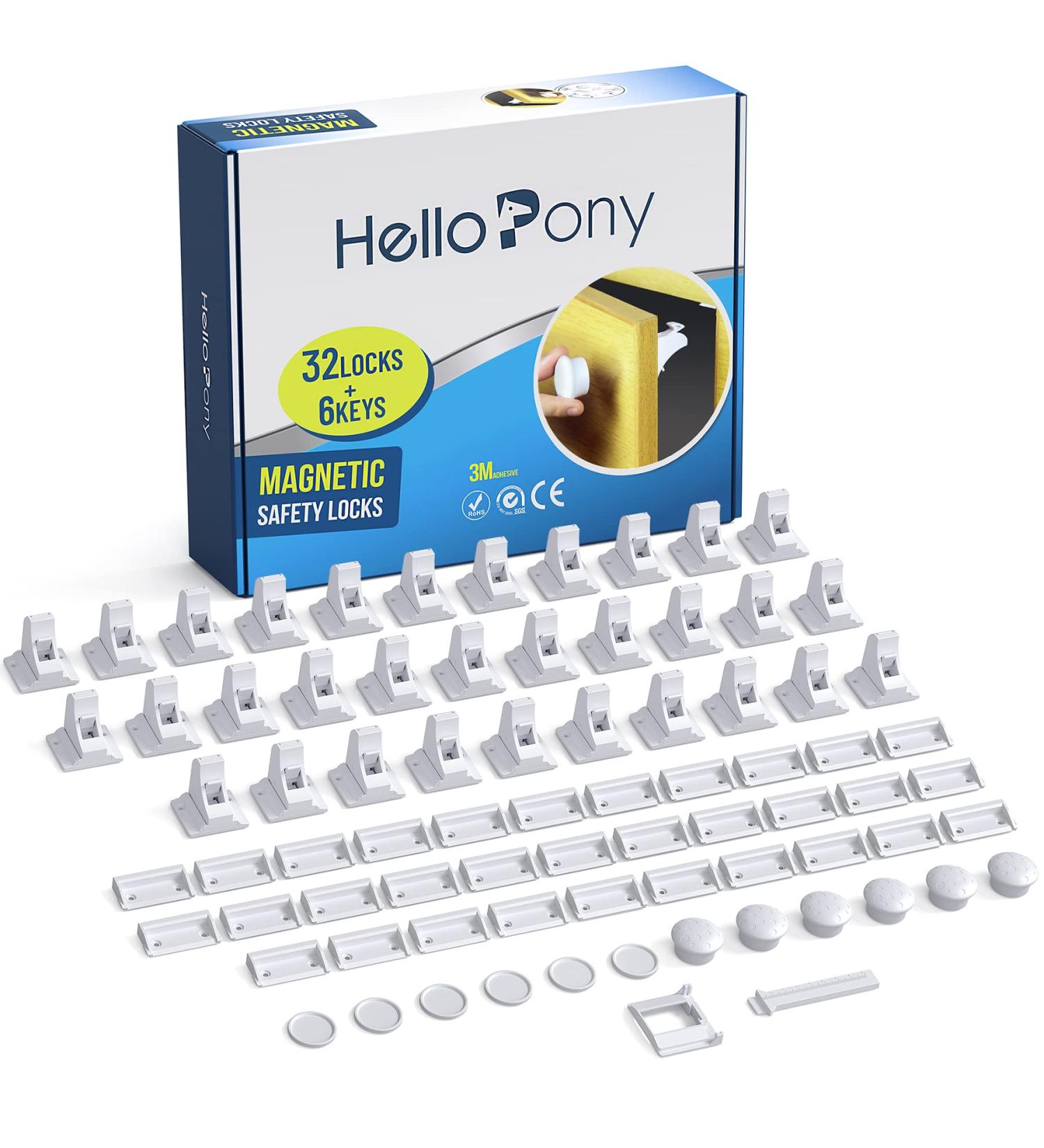 32 Magnetic Cabinet Locks & 6 Keys - Baby Safety Locks with 3M Glue - Easy Installation in 1 Minute - Buy Online on GoSupps.com