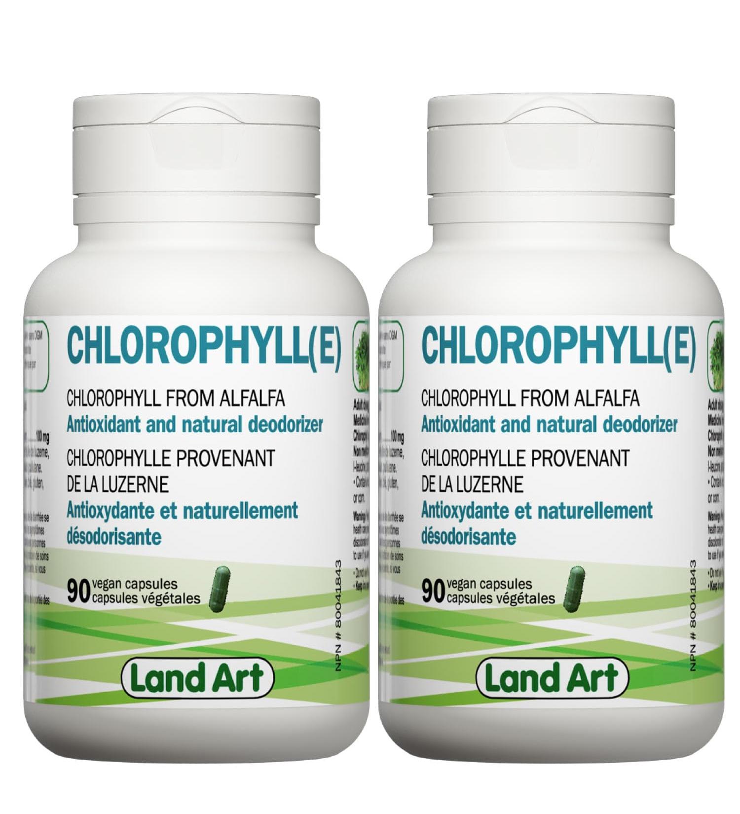 Chlorophyll Capsules - 90 pills - Cold Extracted from Non-GMO Alfalfa - Detox - Alkaline - Natural Body Deodorant Antioxidant - Made in Canada- PACK OF 2 - Buy Online on GoSupps.com