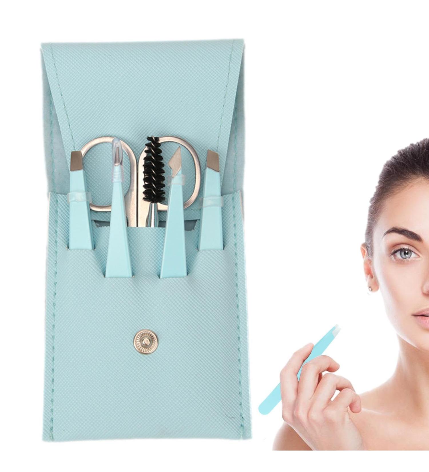 Eyebrow Shaping Kit 6-Piece Brow Scissors Eyebrow Grooming Kit with Travel Case Eyebrow Scissors with Comb for Ingrown Hair Hair Plucking Daily Pochy Enchantress Blue 6-piece Set - Buy Online on GoSupps.com
