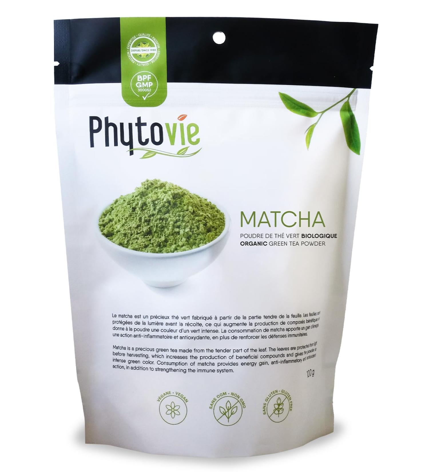 Matcha biologique en poudre premium - 100 grammes de th vert japonais de qualit sup rieure - Buy Online on GoSupps.com