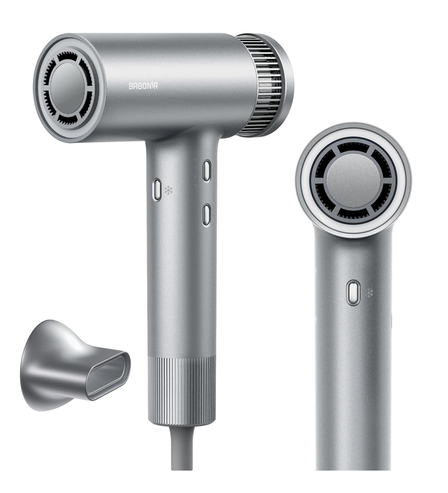 High-Speed Ionic Hair Dryer - Lightweight 0.67lbs 110 000 RPM Fast Drying 4 Temp & 2 Speed Settings Cool Shot - Ideal for Home & Travel - Gray - Buy Online on GoSupps.com