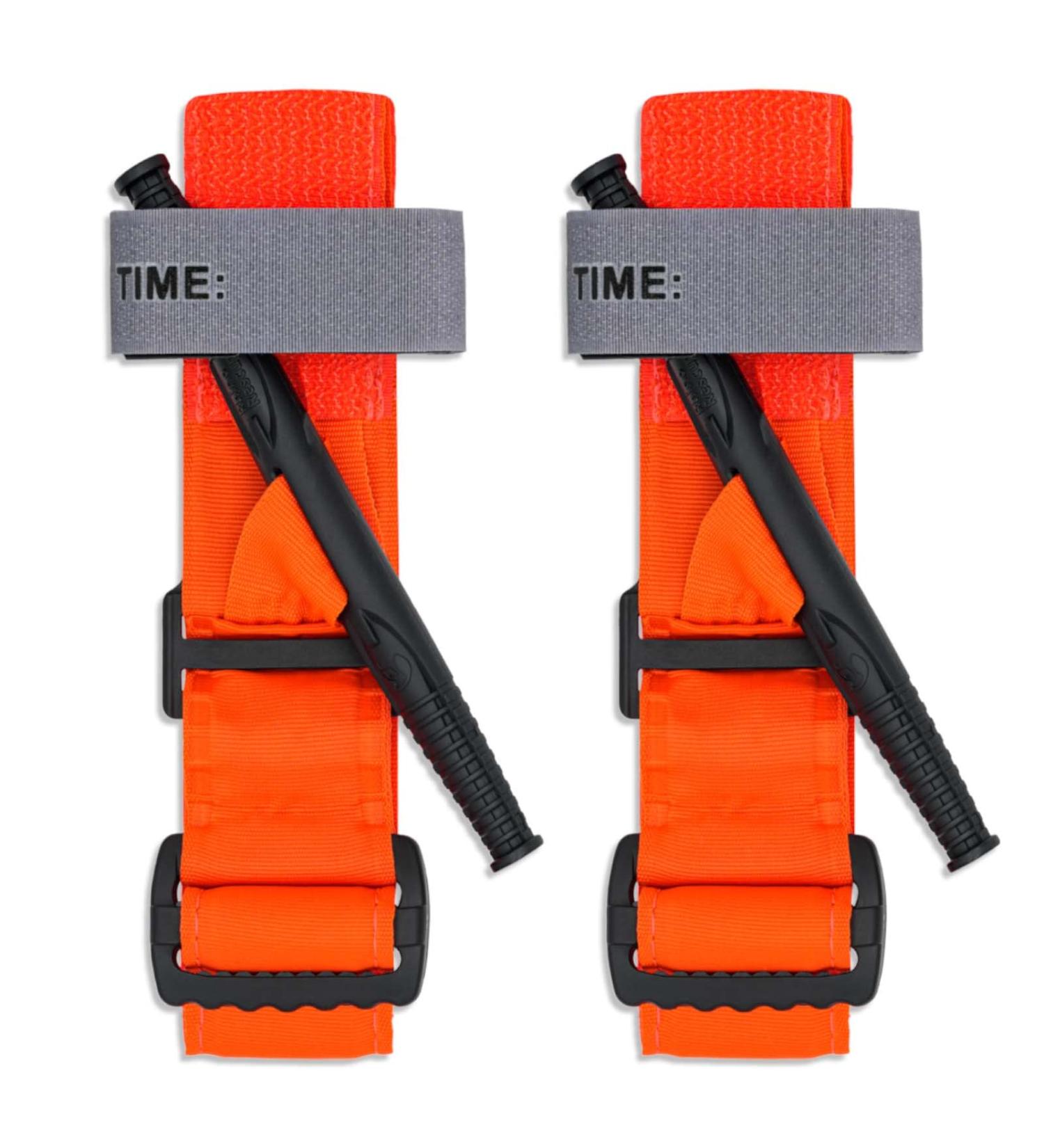 Buy Rhino Rescue Tourniquets - One-Hand Emergency Bleeding First Aid Set | Tactical Life-Saving Gear (2 Pcs Orange) - International Shipping Available - Buy Online on GoSupps.com