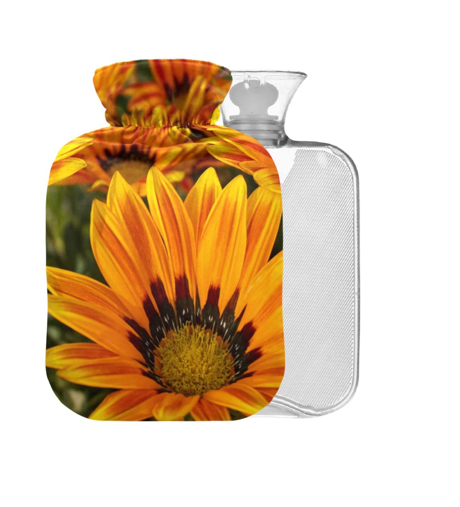Sunflower Hot Water Bottle with Cover - 2L Large Water Bag for Pain Relief & Hot/Cold Compress - Buy Online on GoSupps.com