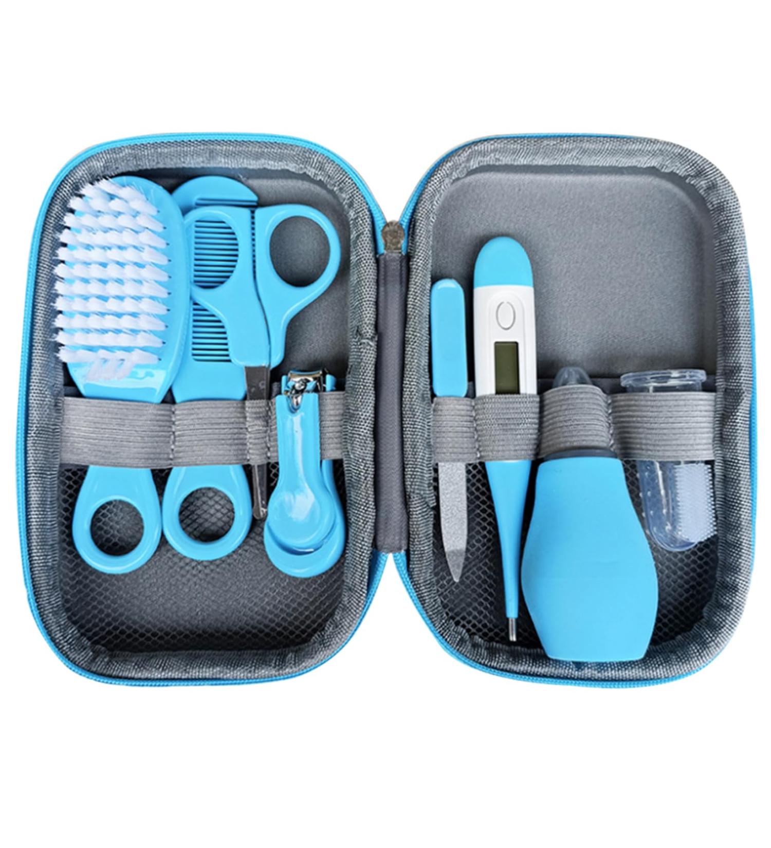 Blue Baby Grooming Kit | Baby Health Care Essentials Set with Comb, Brush, Nail Clipper, and Safety Cutter | Newborn Healthcare Accessories - Buy Online on GoSupps.com