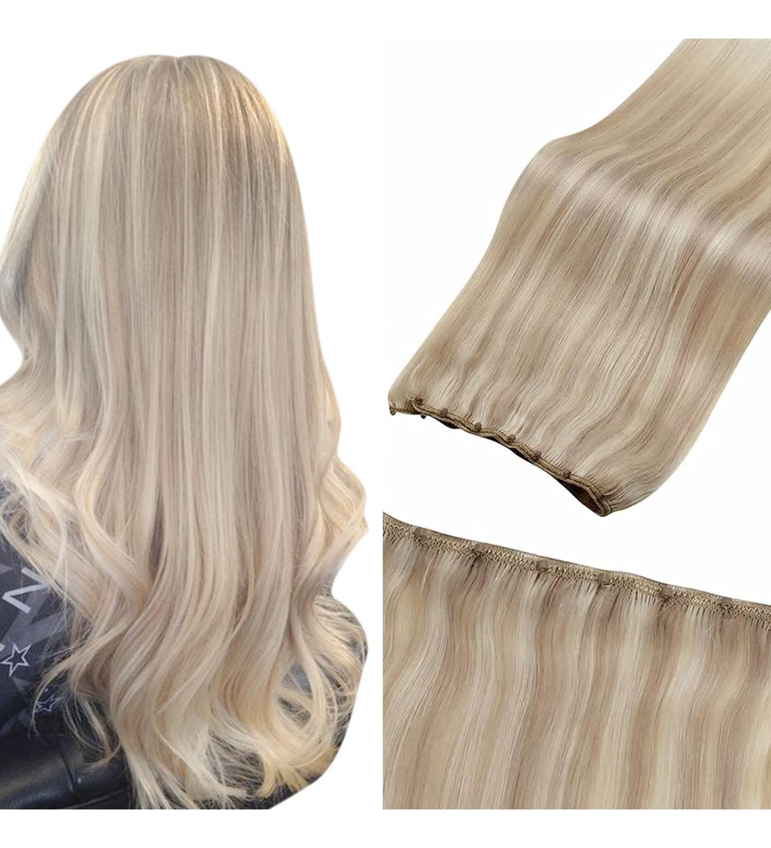 Buy LaaVoo Micro Weft Extensions | Real Hair Blonde Highlight EZE Weft | 12 Width 50g Ash Blonde #18/613 - International Shipping Available - Buy Online on GoSupps.com