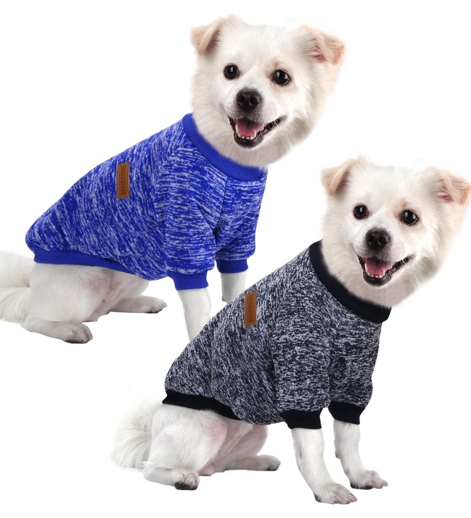 Buy Hualisiji Dog Sweater for Small Dogs | Comfortable & Warm Chihuahua Hoodie - Dark Blue & Navy Blue (XL) - 2 Pack - Buy Online on GoSupps.com
