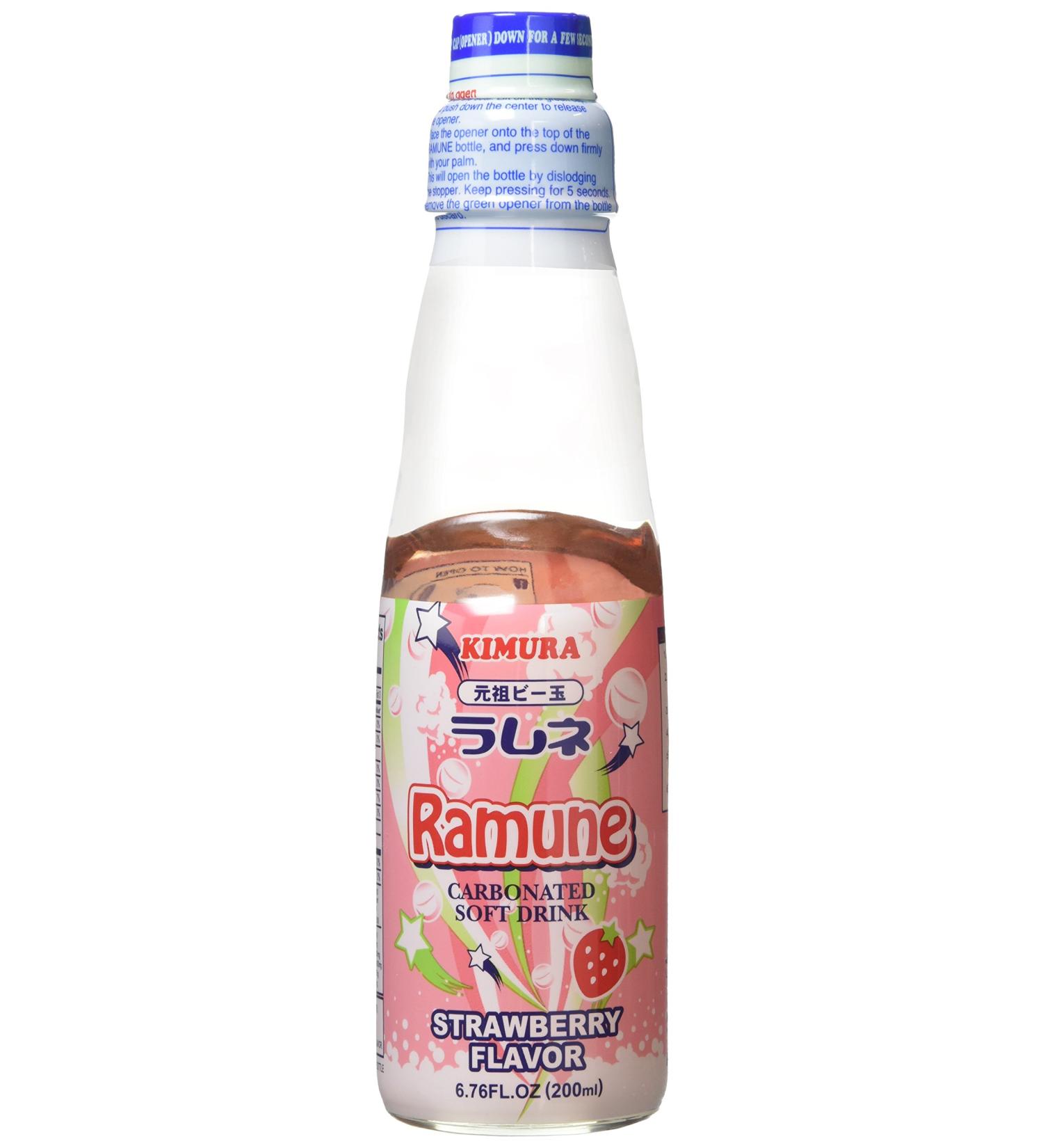Kimura Strawberry Flavour Ramune Soft Drink 200 ml - Buy Online on GoSupps.com