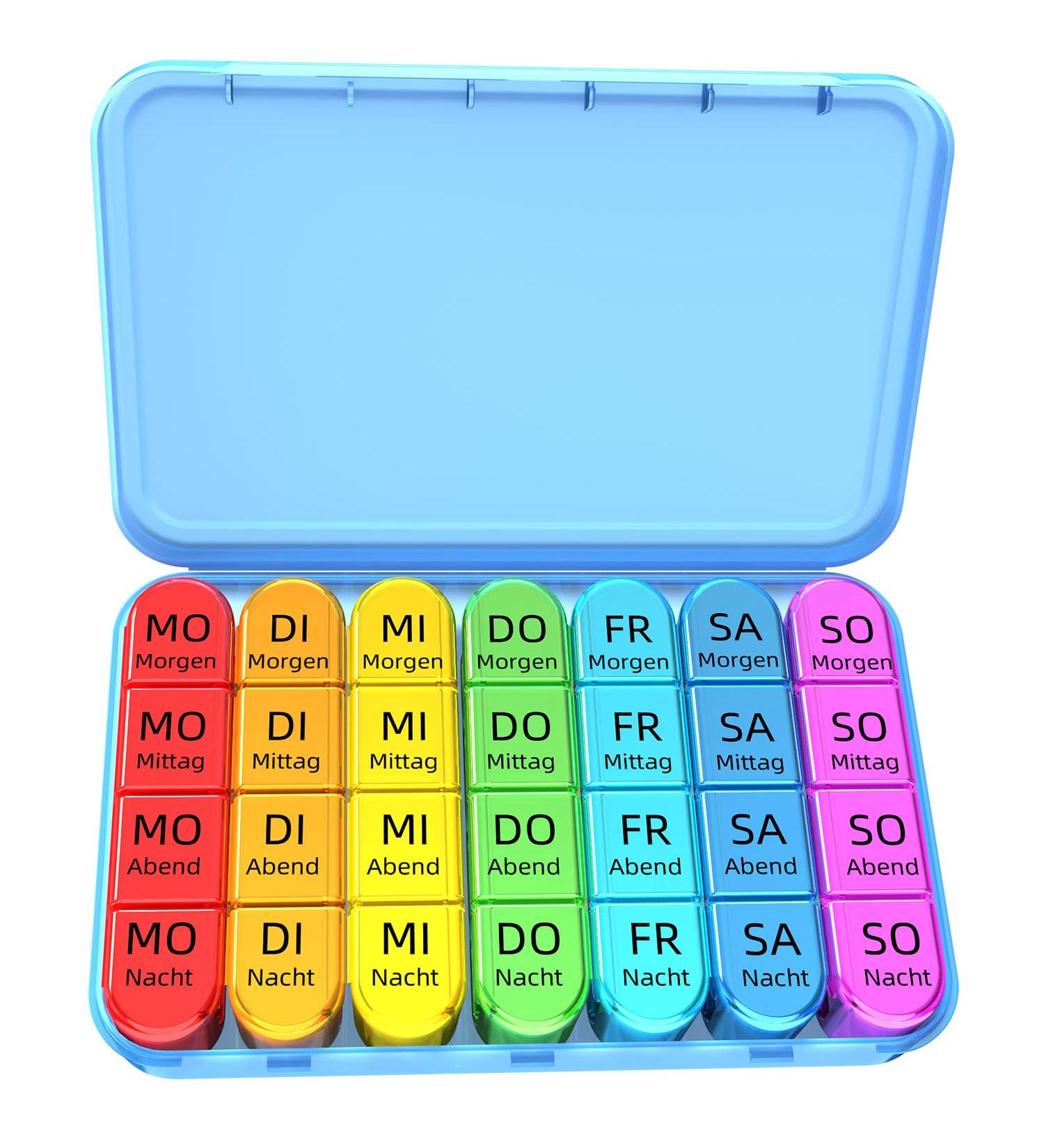 Doruimi 7-Day Pill Box - Large Compartment Medication Organizer for Kids & Seniors | Easy Open Design - Blue - Buy Online on GoSupps.com