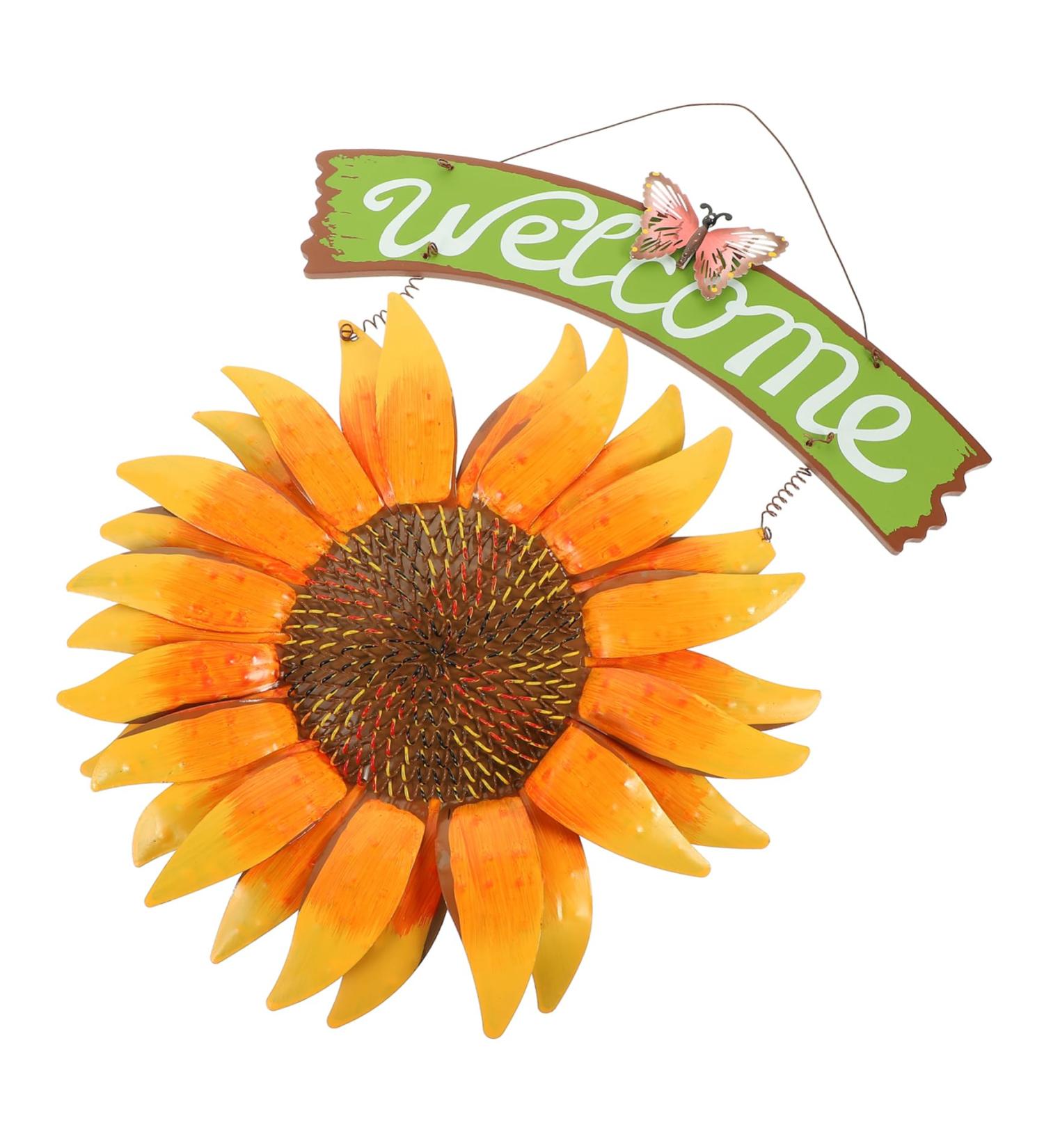 TOPPERFUN Pendant Front Door Sign Fall Decor Wall Decor Iron Country Style Flowers - Buy Online on GoSupps.com