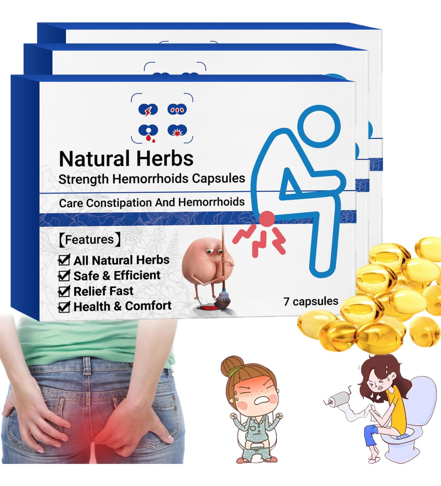 Heca Natural Herbal Hemorrhoid Relief Capsules (3 Boxes - 21 Capsules) - Buy Online on GoSupps.com