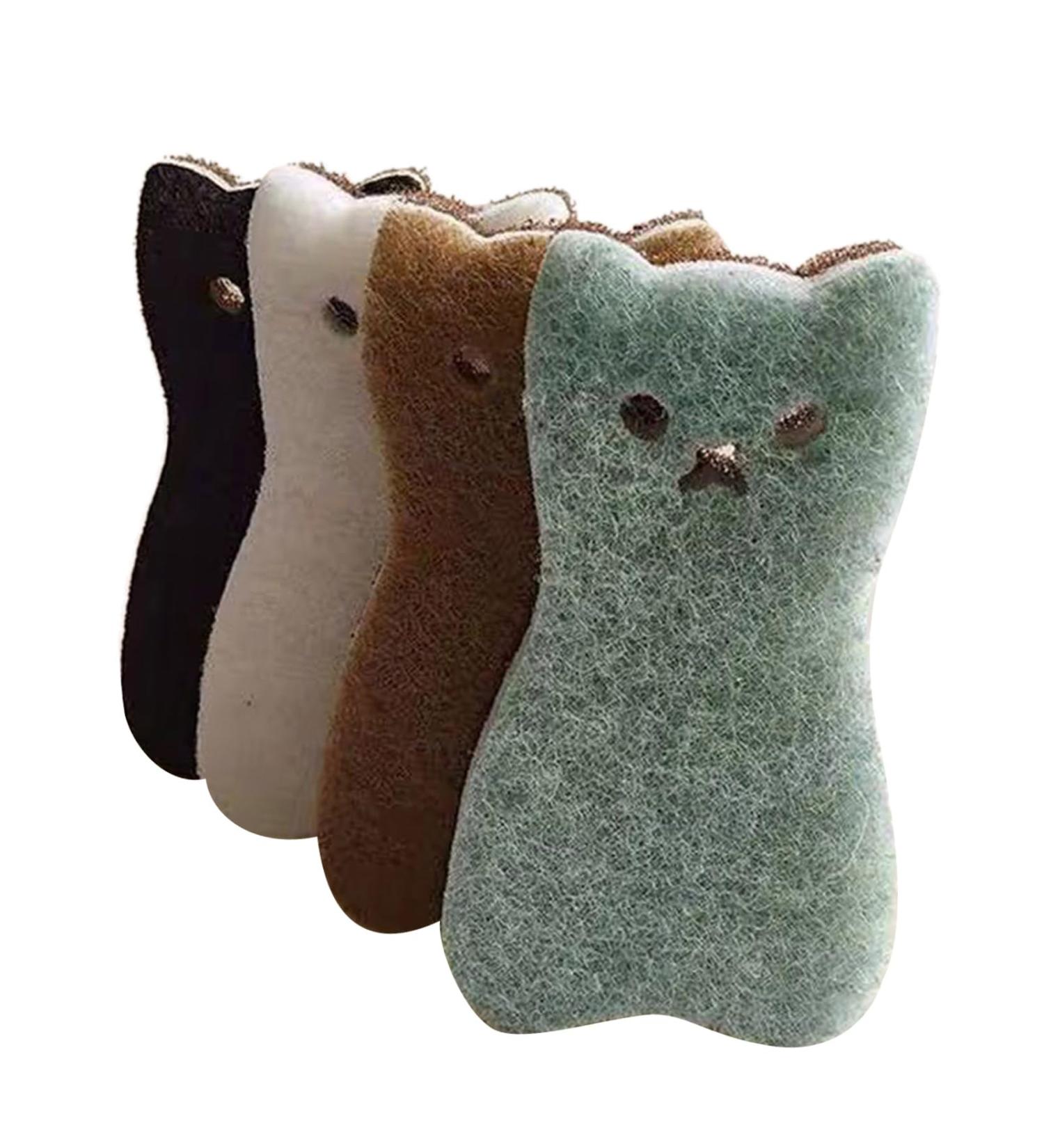 4PCS Cleaning Sponge Lovely Leaning Sponge House Cleaning Wipe Dishwashing Pad Cleaning - Buy Online on GoSupps.com
