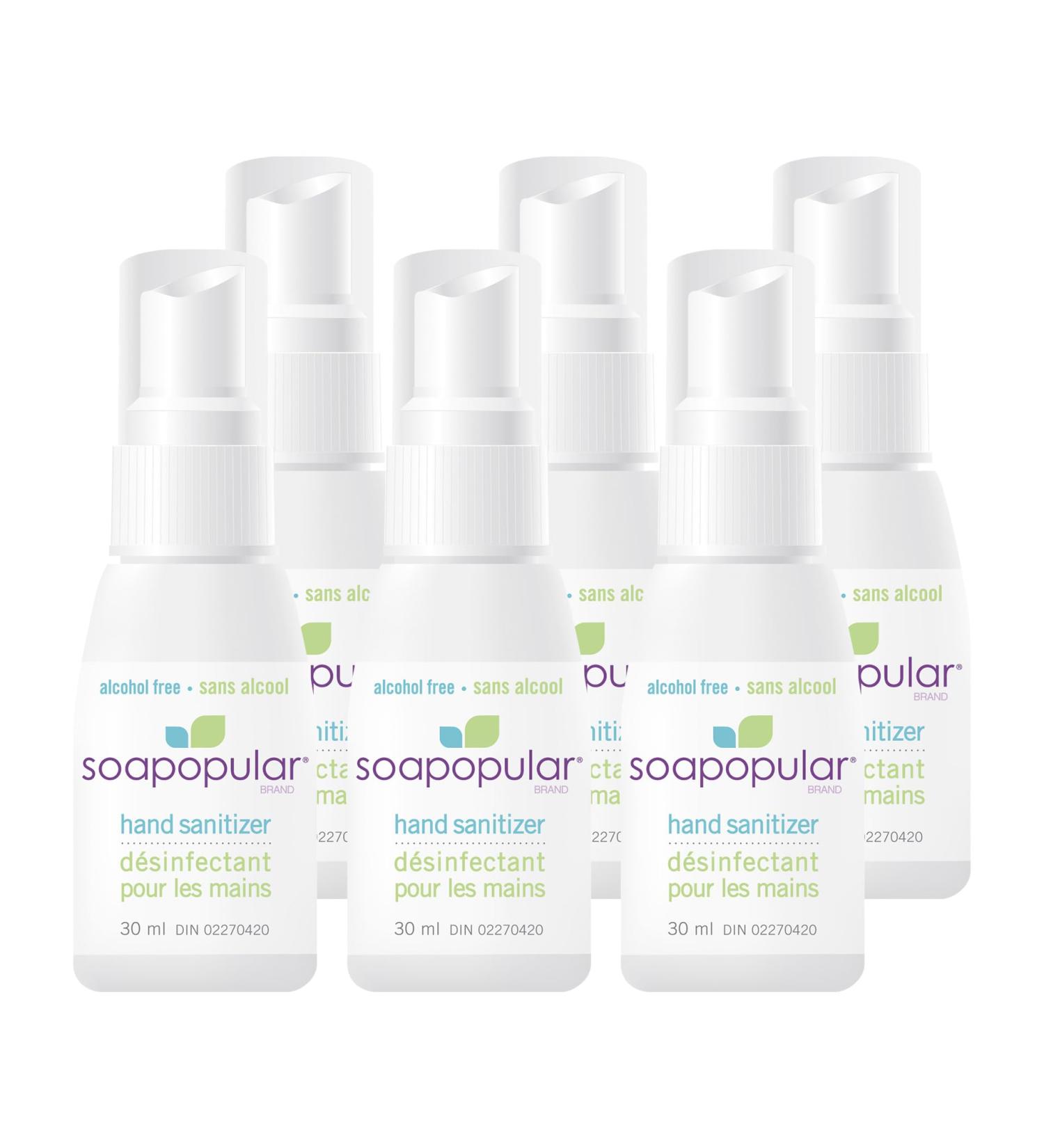 Soapopular Alcohol Free Spray Hand Sanitizer | Hypoallergenic Safer for Kids | 30mL 6-Pack - Buy Online on GoSupps.com