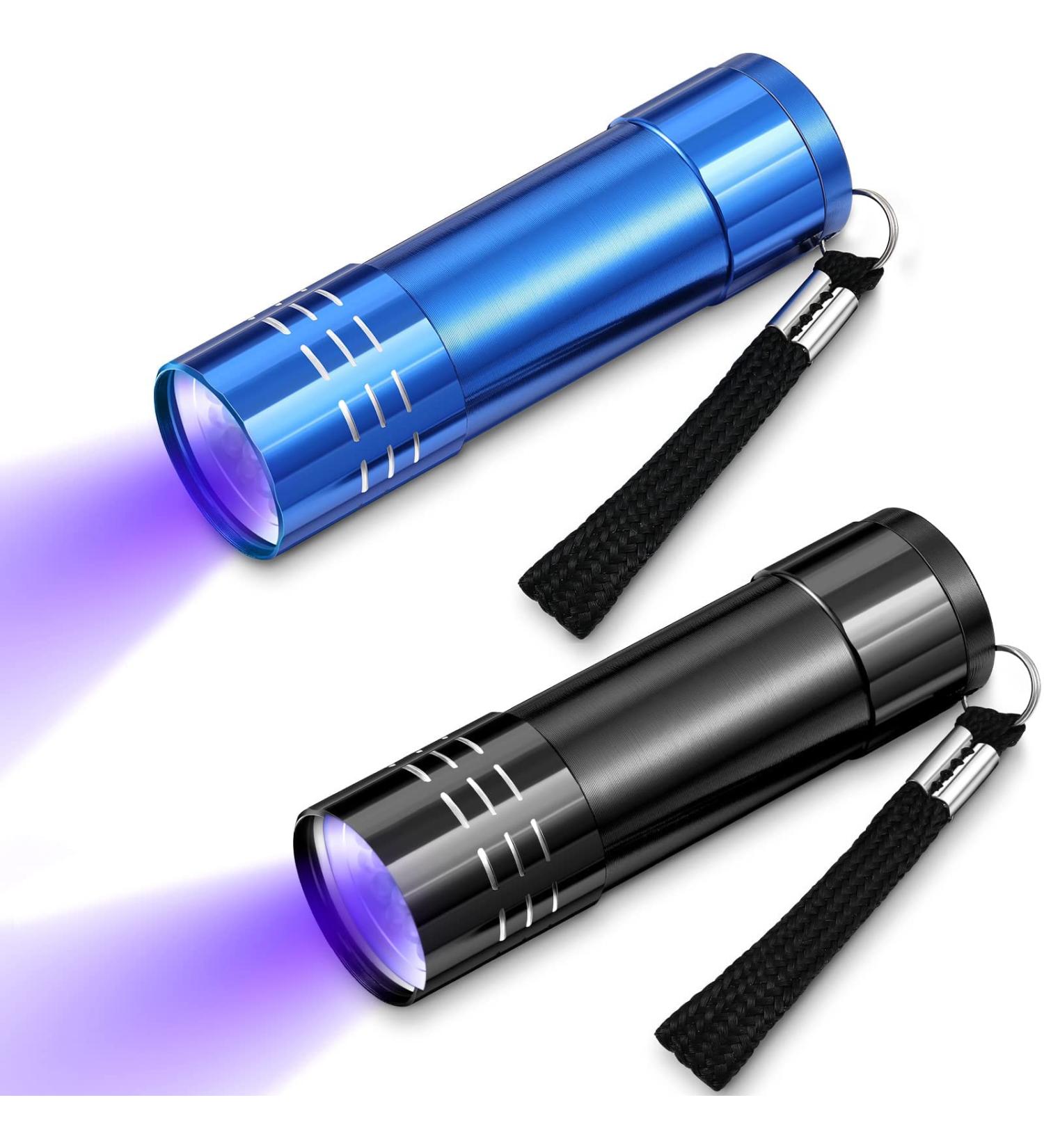 Mudder UV Torch 2 Pieces 9 LED Blacklight Detector Handheld Pocket Portable Black Light Torches Mini Flashlight Pet Urine Detectors for Dog Cat Bed Dry Stains Battery Not Included (Mini Lampe-2909) - Buy Online on GoSupps.com