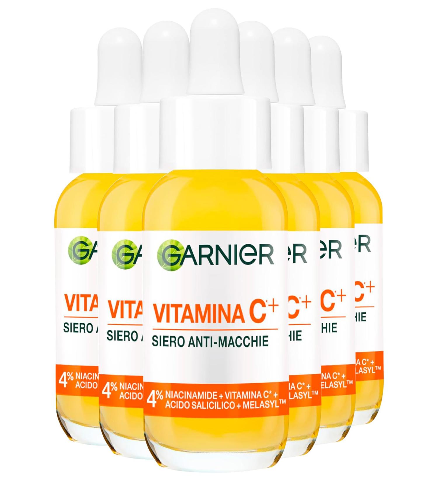  Garnier Garnier Vitamin C Rapid Absorption Anti-Spot Face Serum Formula with Niacinamide and Salicylic Acid Uniform and Brightening Light Texture for Soft Skin - 6 x 30ml Bottles - Buy Online on GoSupps.com