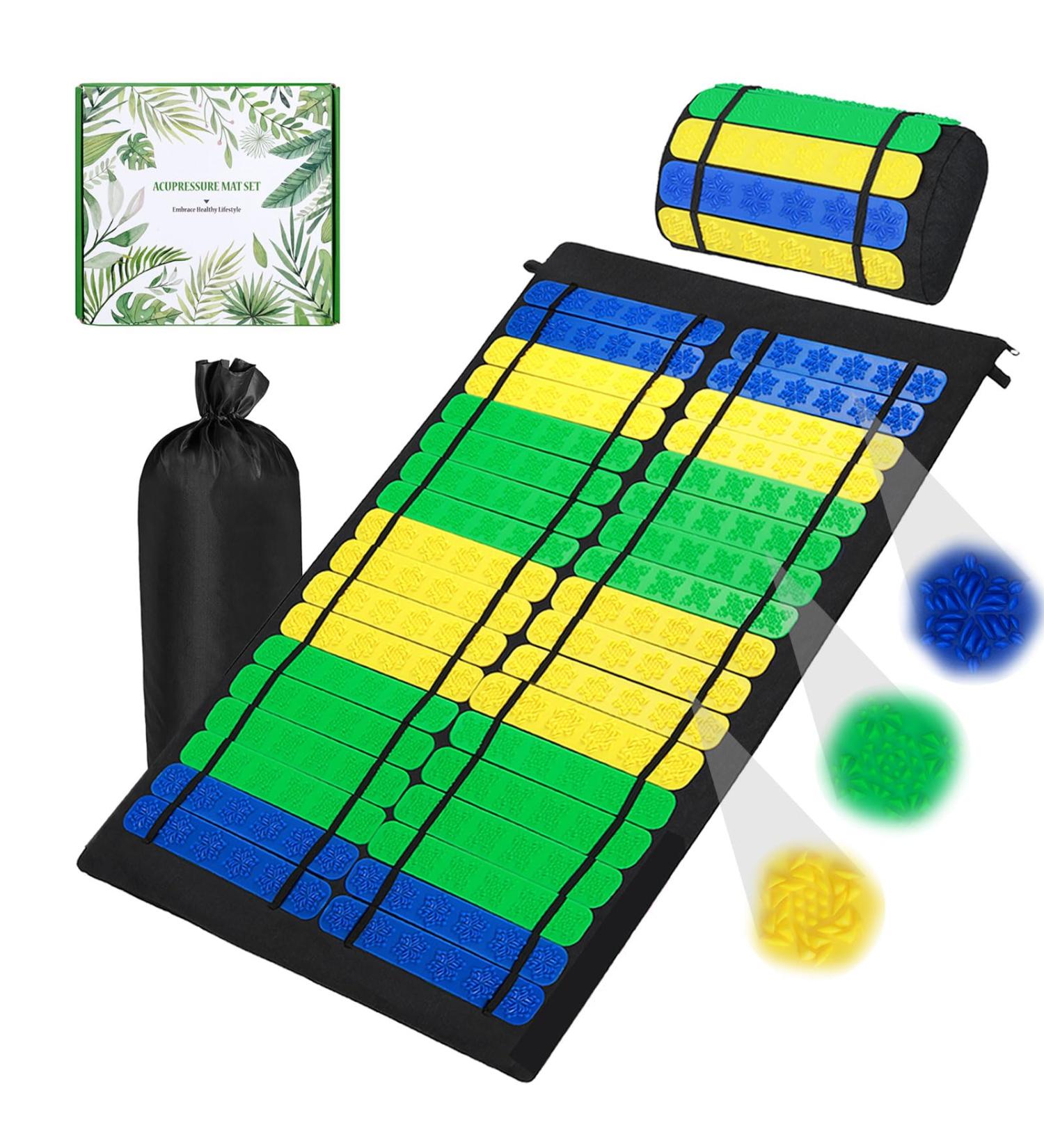 Buy Acupressure Mat with Pillow Set - Soothing Relaxation & Massage for All | International Shipping - Buy Online on GoSupps.com