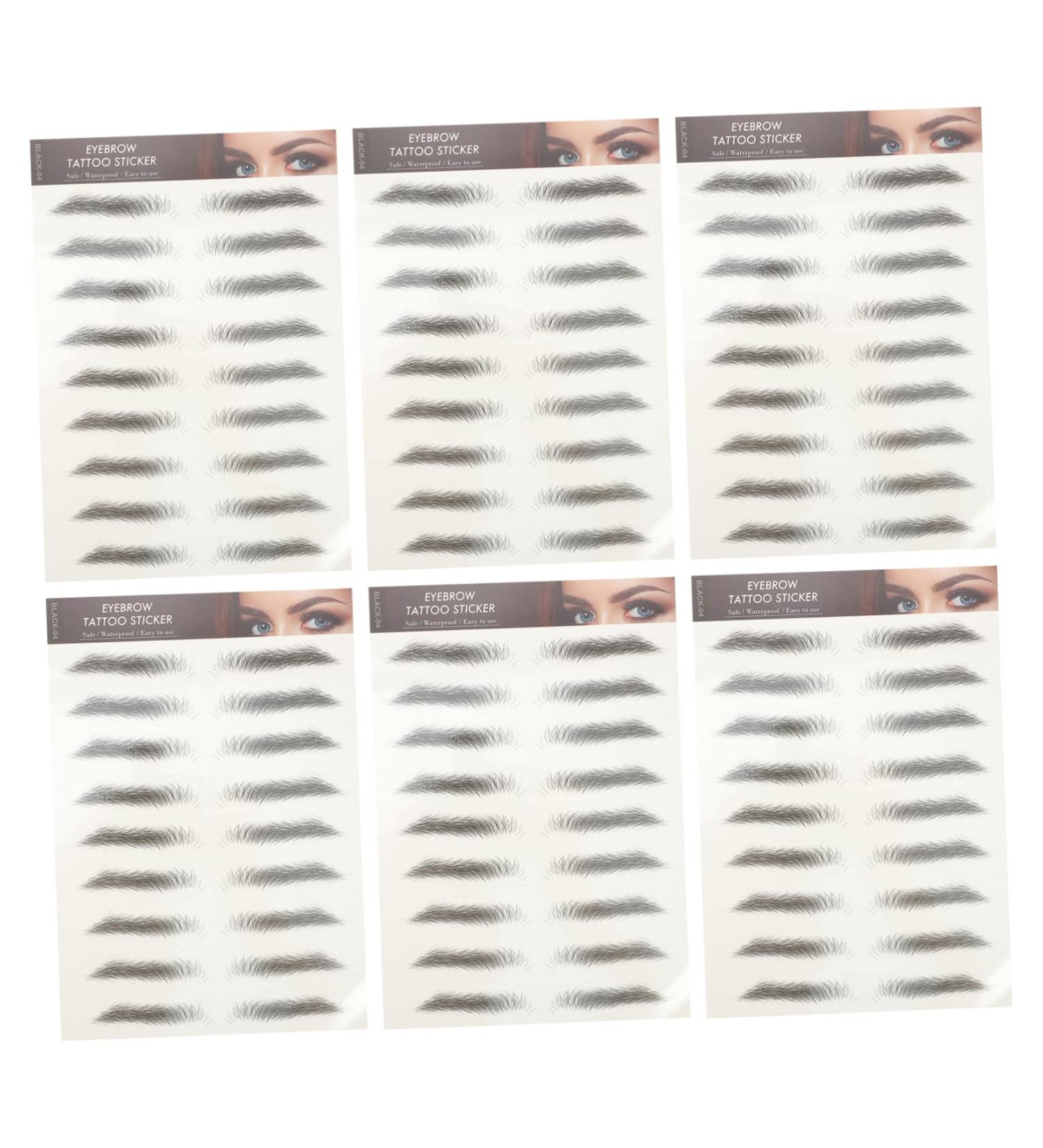 Mipcase False Eyebrows 12pcs Eyebrow Stickers 3d Stickers Hair Like Eyebrows Brown Temporary Brow Tattoos Eyebrow Trimming - Buy Online on GoSupps.com