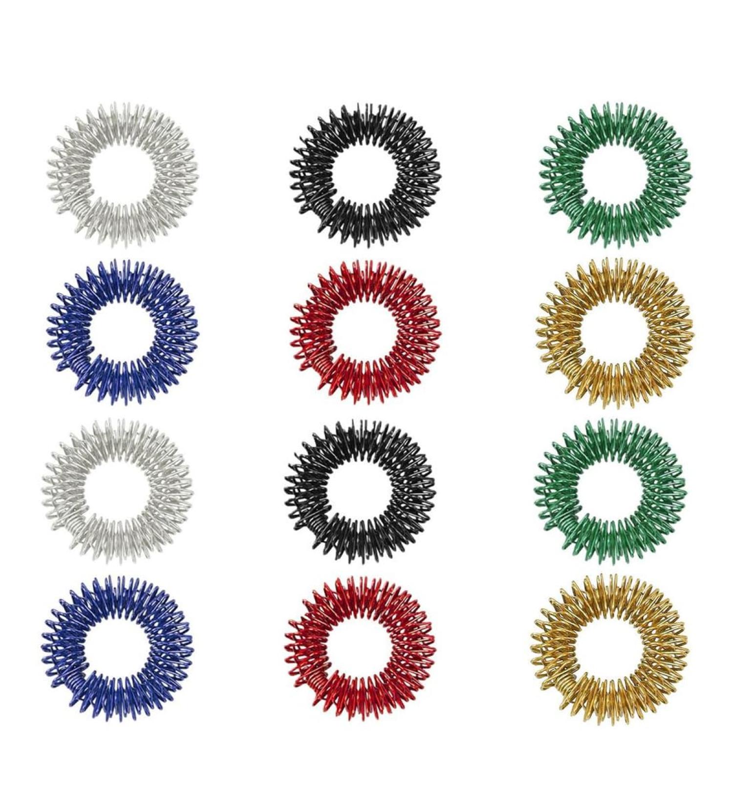 Hnjusr 12-Piece Acupressure Ring Set - Finger & Toe Massage Rings for Stress Relief & Improved Blood Circulation - Buy Online on GoSupps.com
