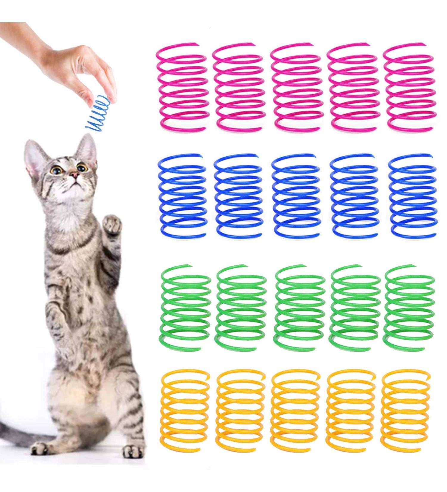 YUAAO 40 Pack Cat Spring Toys - Durable Plastic Coils for Active Indoor Play - Colorful Spirals for Cats & Kittens - Multicolor 40Pack - Buy Online on GoSupps.com
