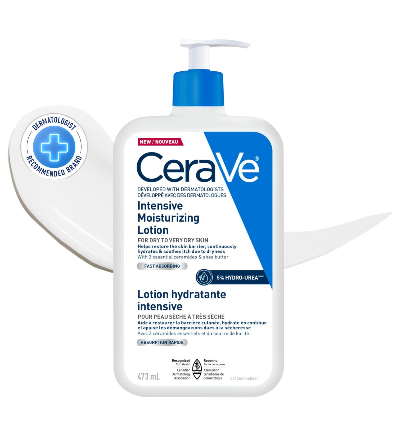 CeraVe Intensive Moisturizing Lotion with 5% Hydro-Urea & Shea Butter for Dry to Very Dry Skin Hydrates Itchy Skin due to Dryness. Fragrance-Free Developed with Dermatologist 473mL Intensive Lotion 473mL - Buy Online on GoSupps.com