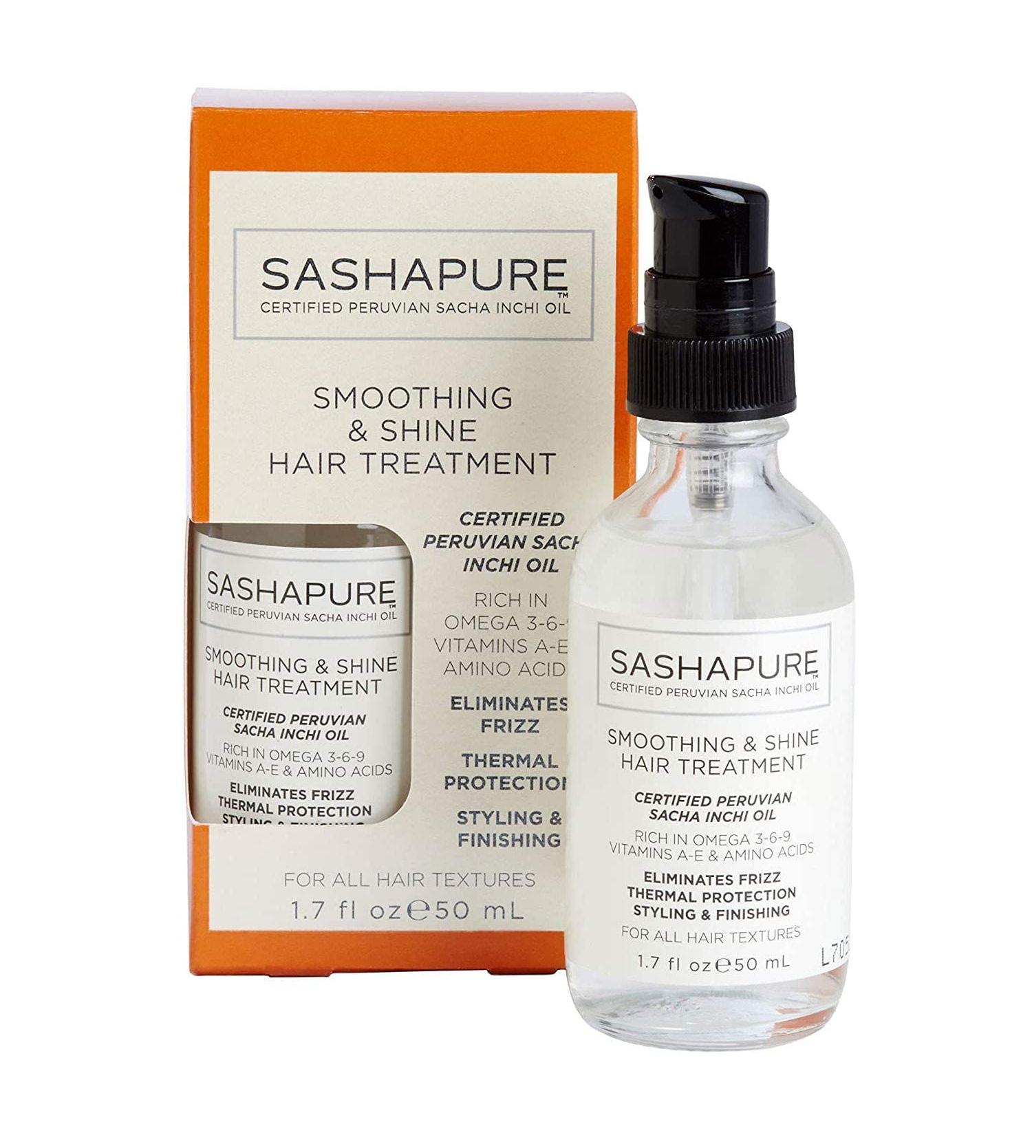Sashapure Smoothing & Shine Hair Treatment with Sacha Inchi Oil - Frizz Control & Heat Protection - 1.7 fl. oz (Pack of 6) - Buy Online on GoSupps.com