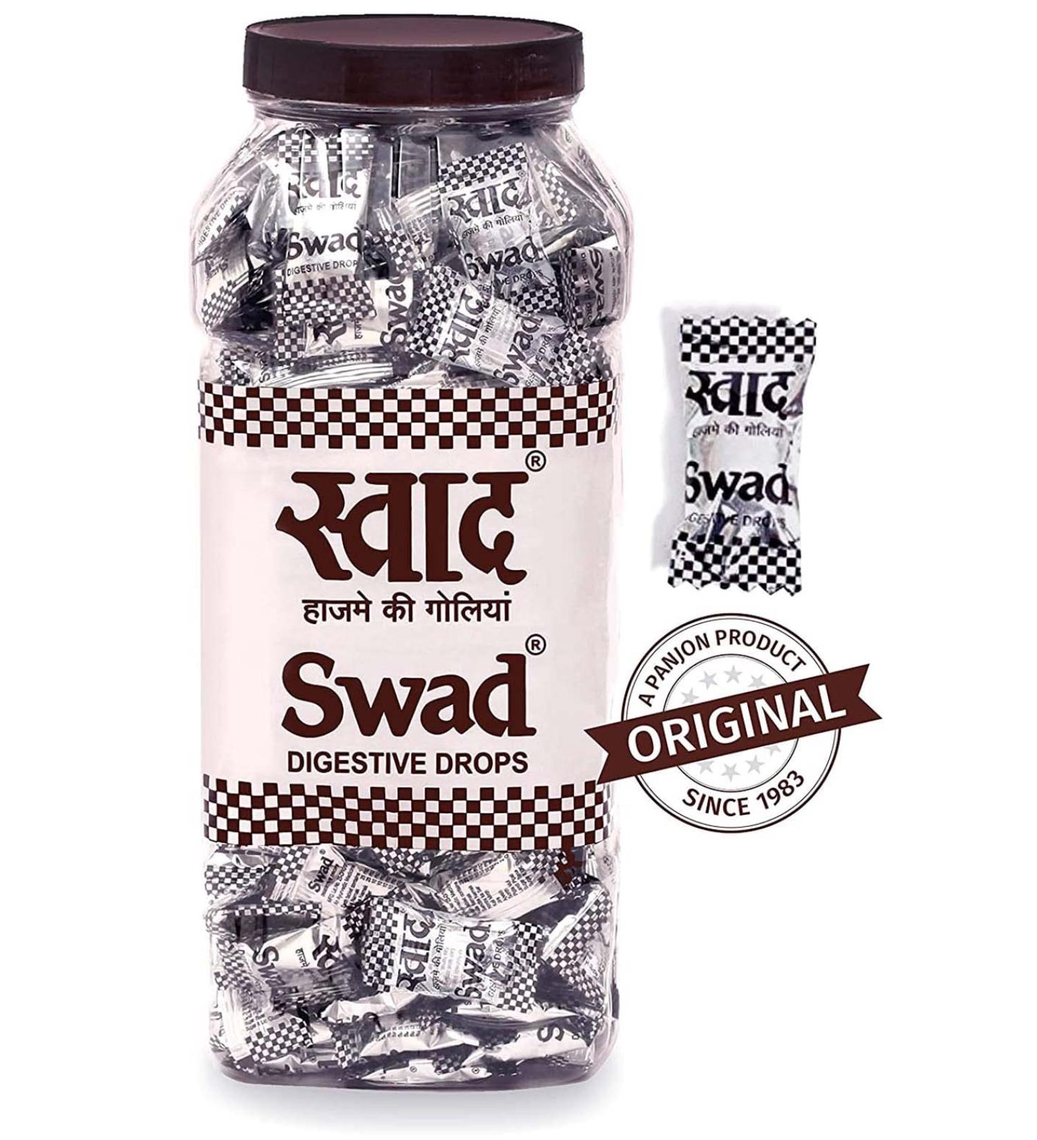Swad Candy Jar (Digestive & Tangy Indian Masala Flavour Sweet Toffee) Vegan & Gluten Free 150 Candies Jar ORIGINAL - Buy Online on GoSupps.com